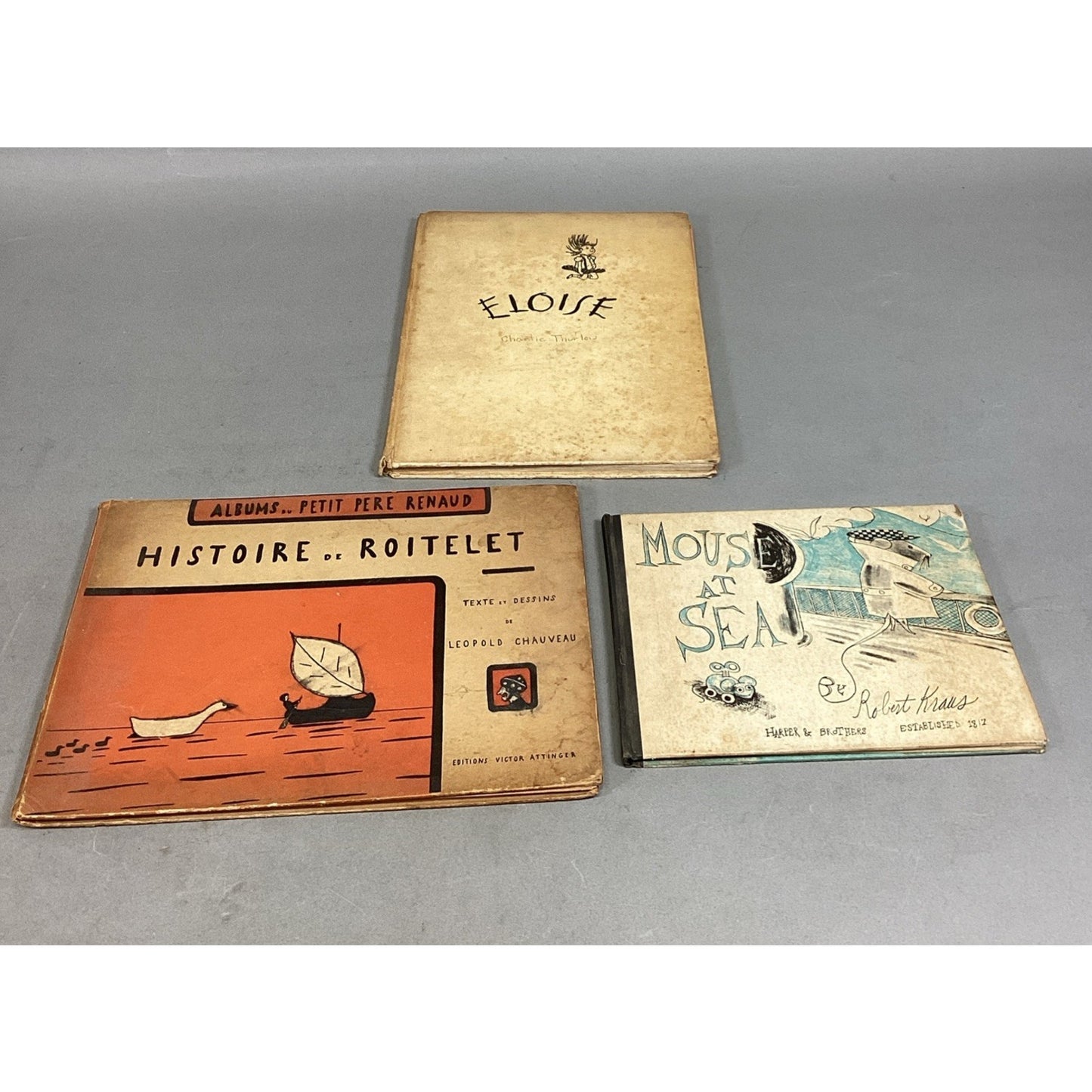 3 Vintage Children’s Books - Eloise, Historie De Roitelet & Mouse At Sea