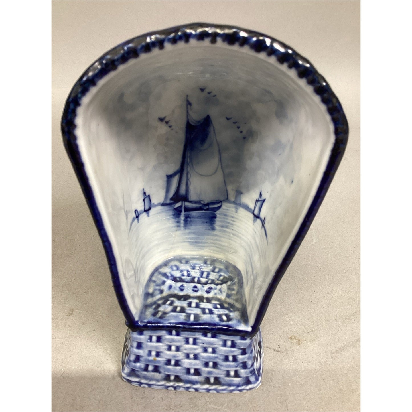 Vintage Delft Rauenstein Wicker Beach Chair Figurine Watch Holder - Holland