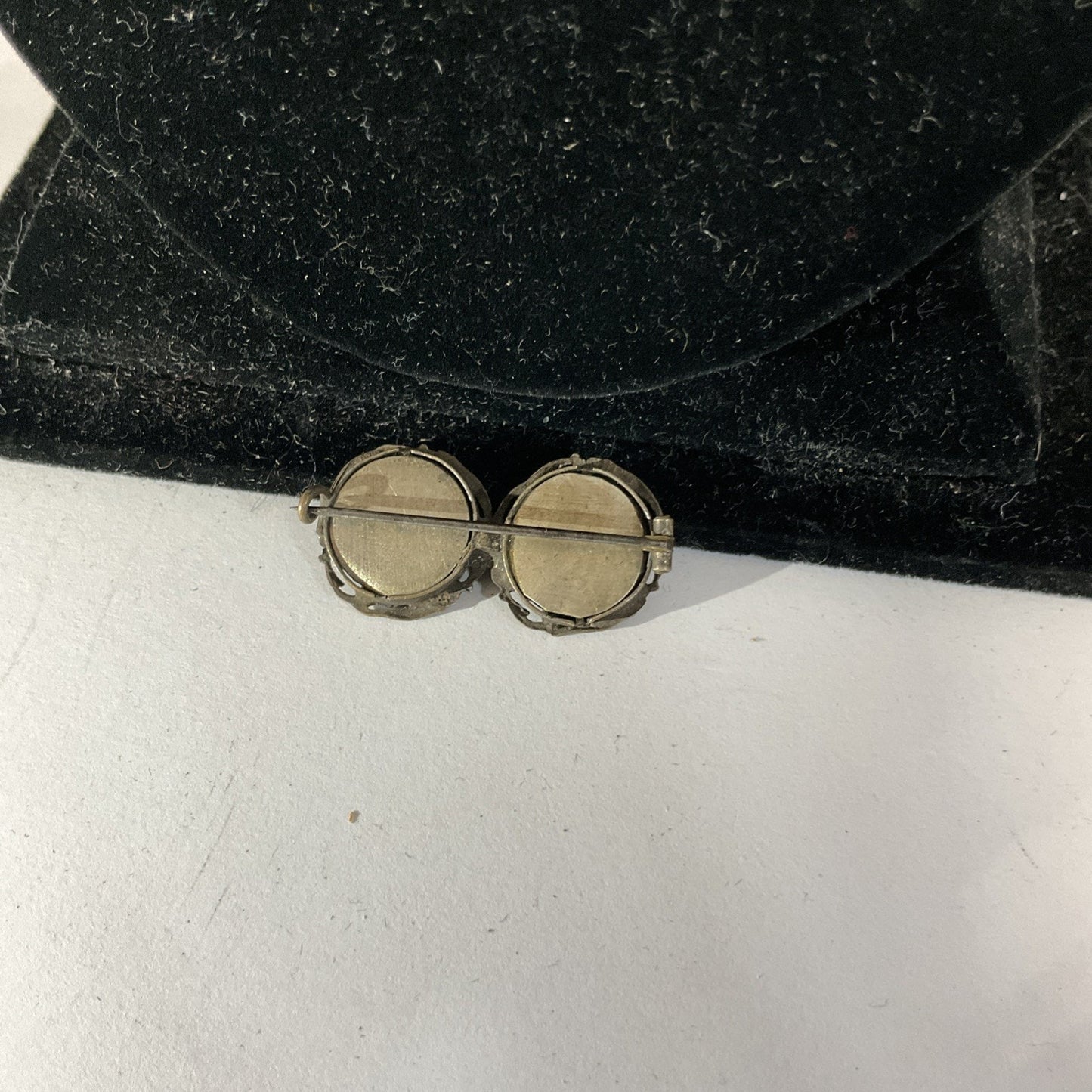 Victorian Double Portrait Photo Brooch Antique Jewelry