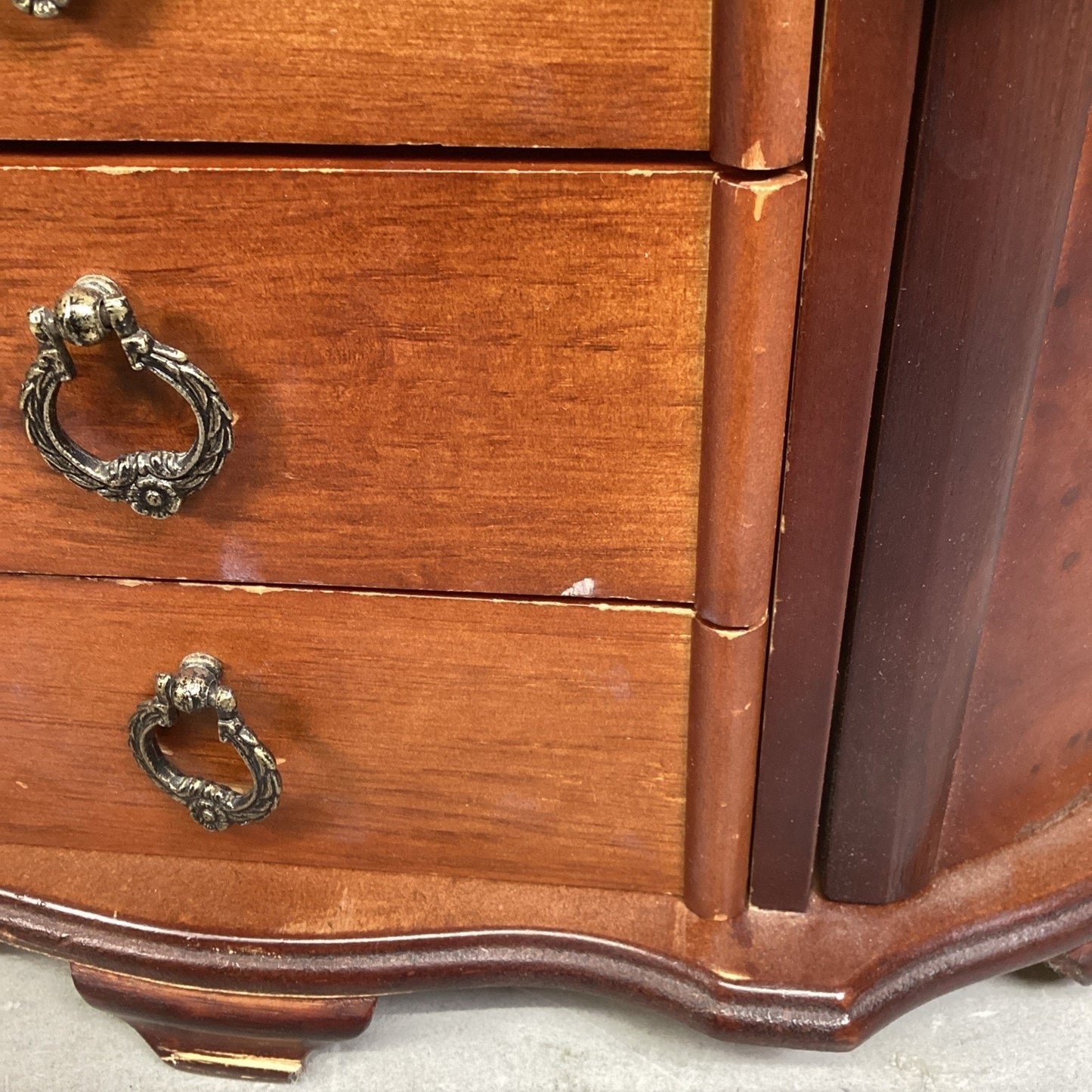 Vtg Jewelry Organizer/Armoire - 2 Doors & 5 Drawers - 13”H
