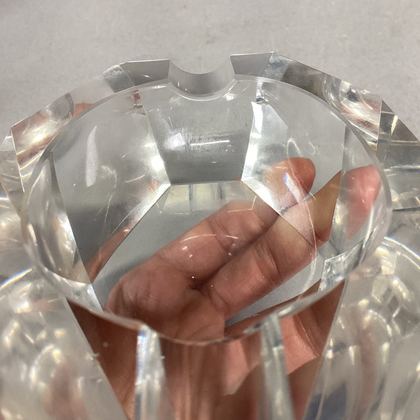 Clear Glass Cigarette Cigar Ashtray - 4.5x3.25x1.5”