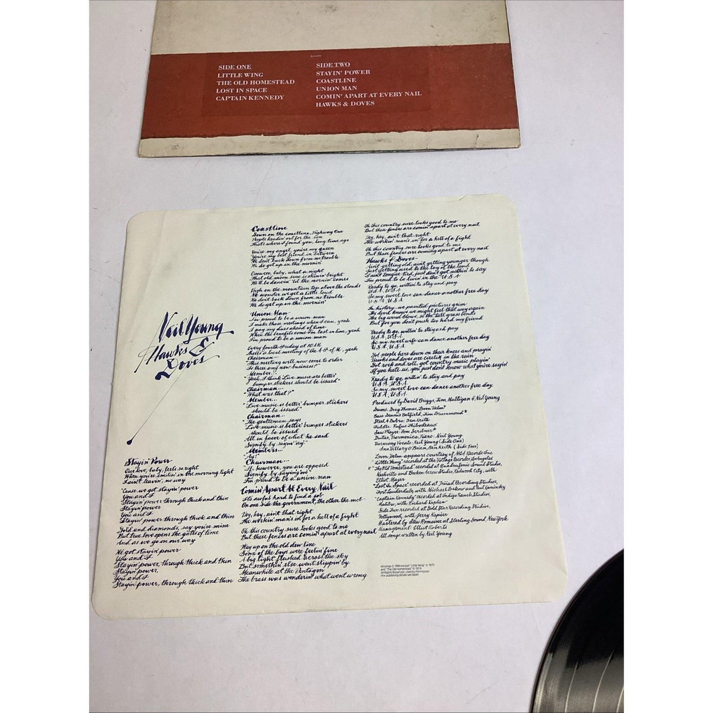 Neil Young~Hawks And Doves~Vinyl LP Album~
