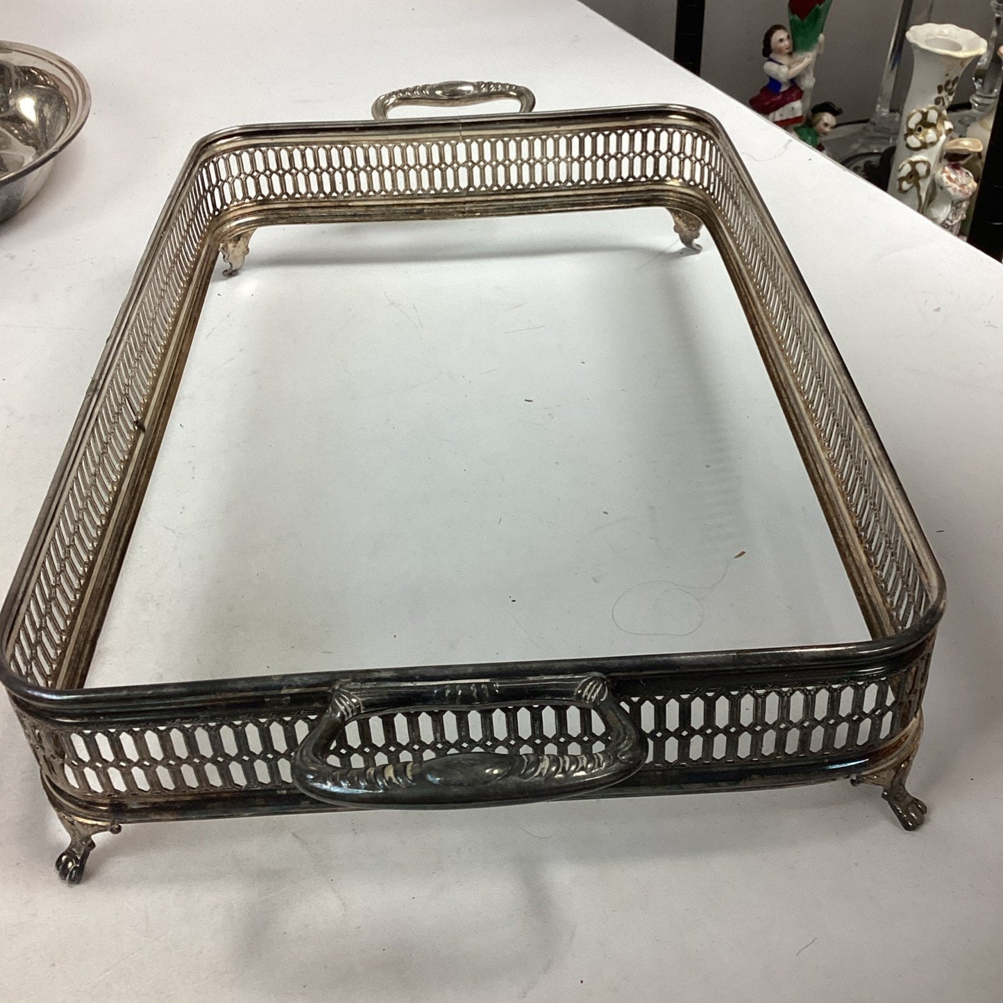 Lot Of 10 Silver Plated Platters, Bowls, Sugar/Creamer And Spoon
