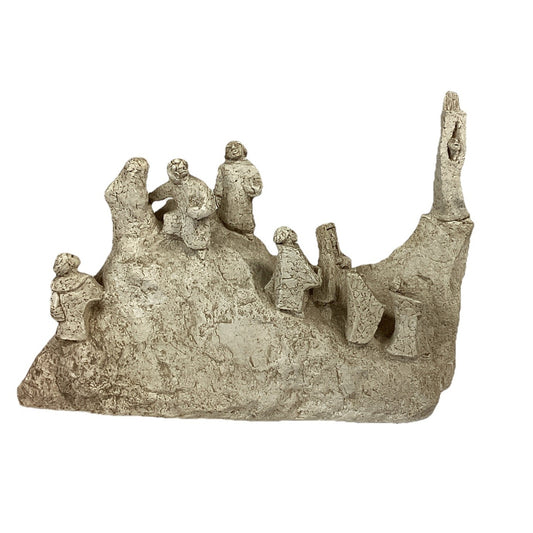 Austin Productions Vintage 1967 Menorah Judaica Large Clay Resin Statue - 21x14”