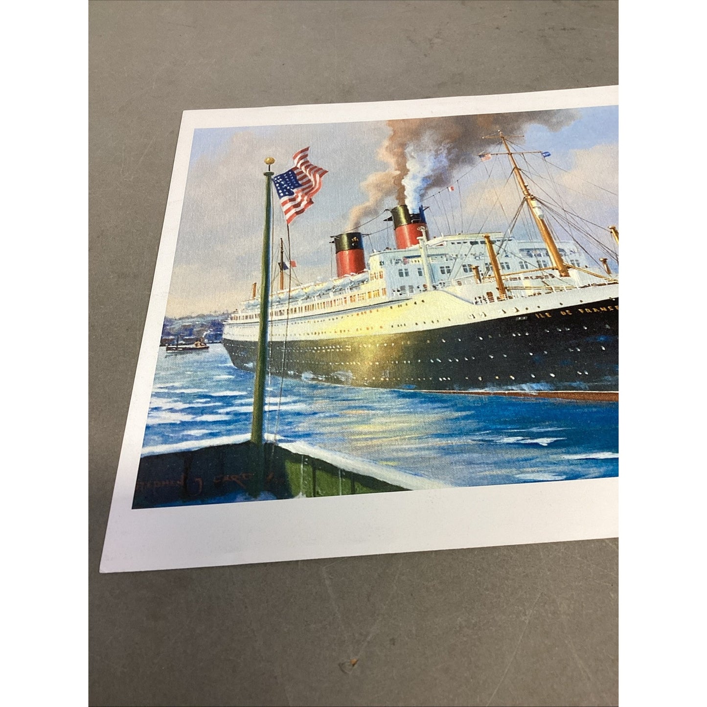 Isle De France Ship Art Poster Print - 11x8.5” & 1 News Article