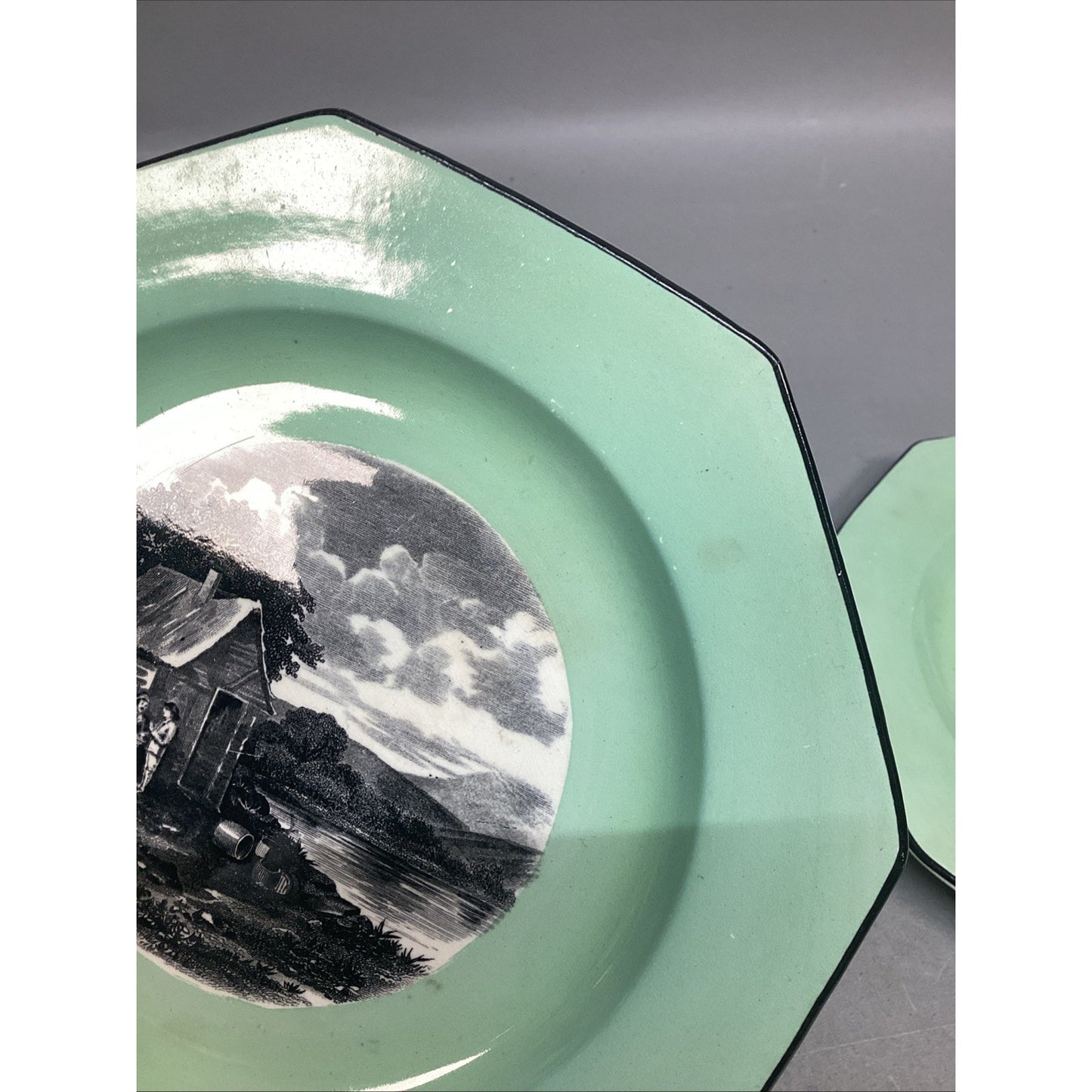 Wedgwood Etruria England Mint Green Decorative Plates