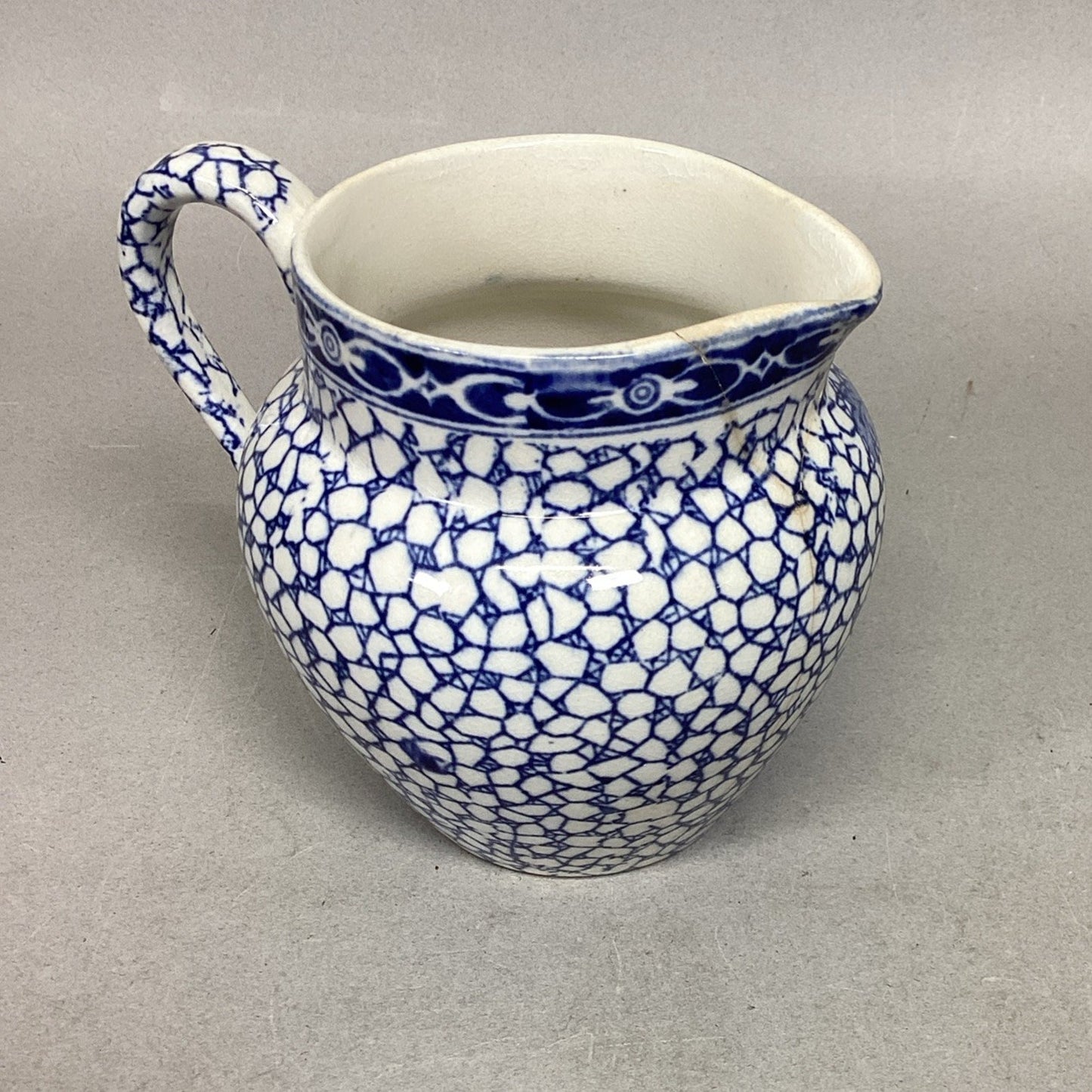Antique English William Adams Asian Blue Creamer - Made In England - #623291