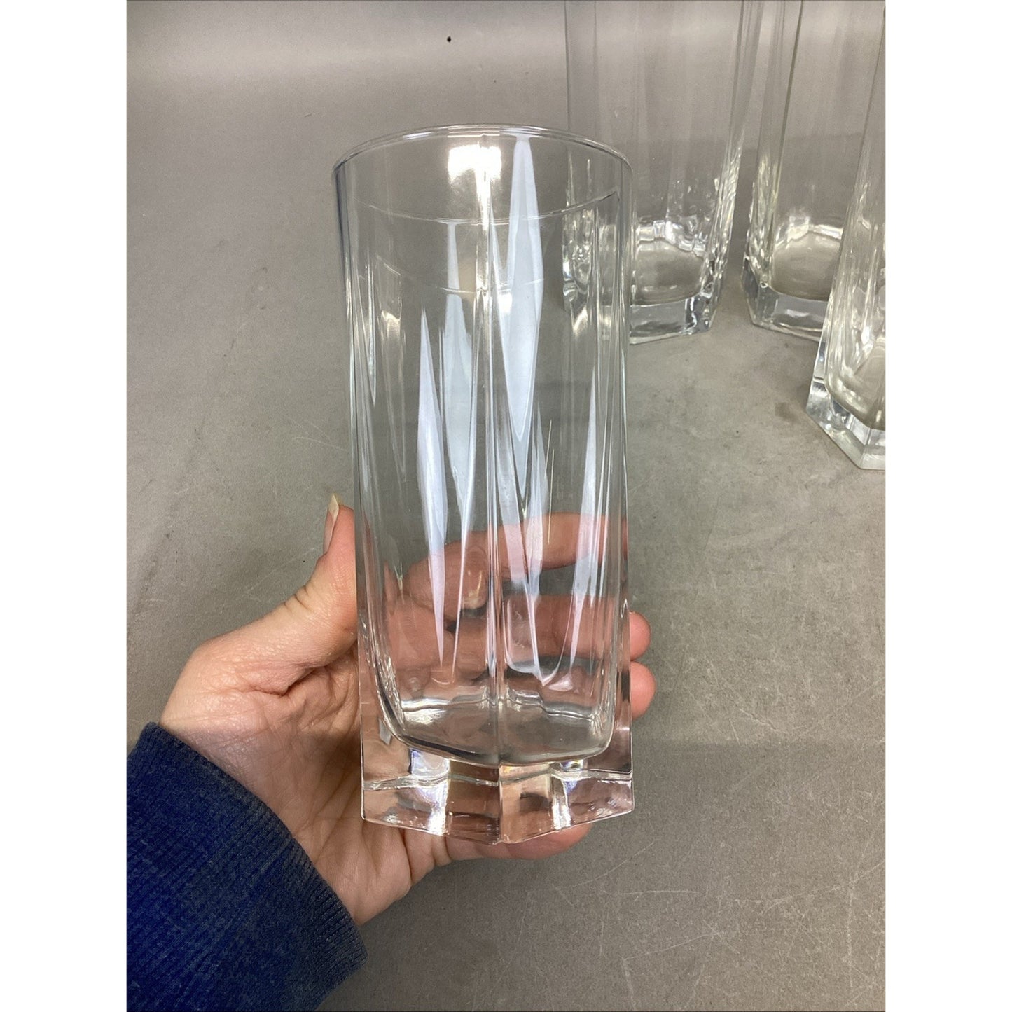 5 Cut Glass Highball 6x2.75” Glasses & 1 Noritake Drinking Glass - 5.5x2.5”