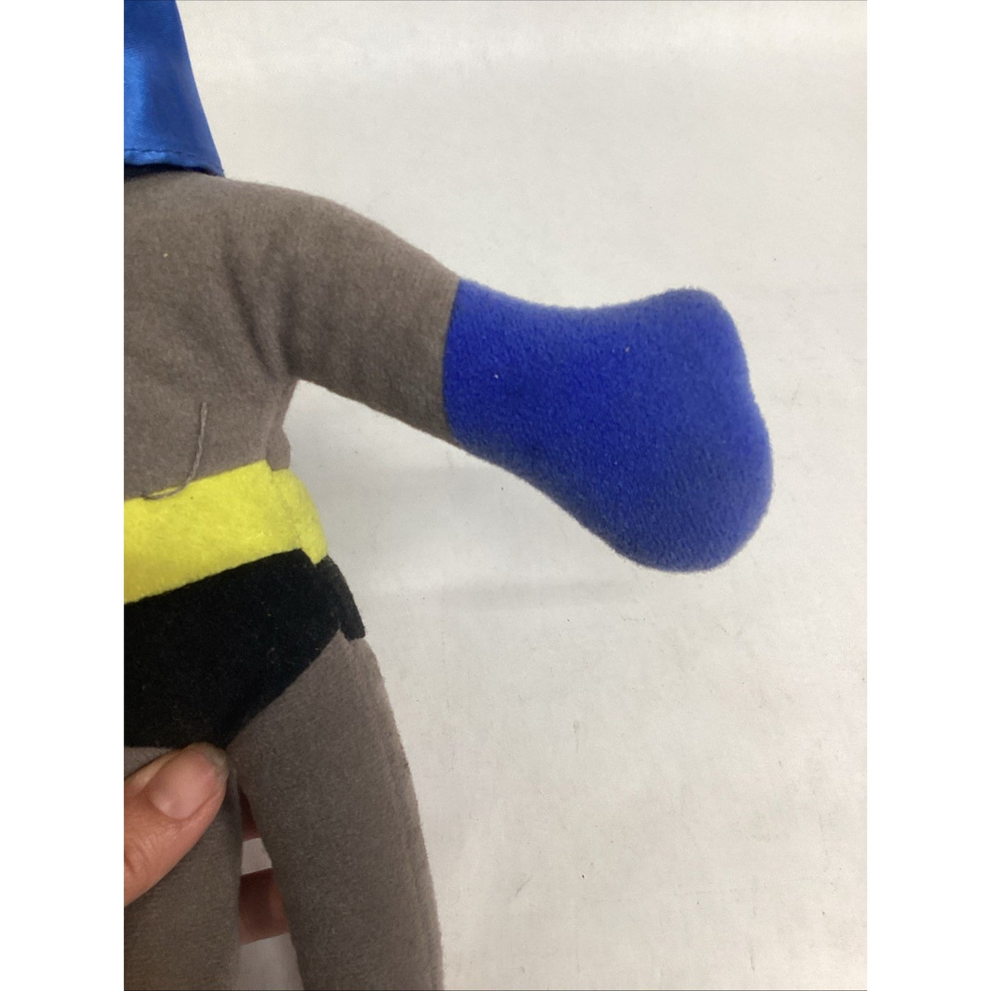Vintage 1960's-1970's 13.5" Batman Plush Doll W/ Hard Plastic Face Window Cling