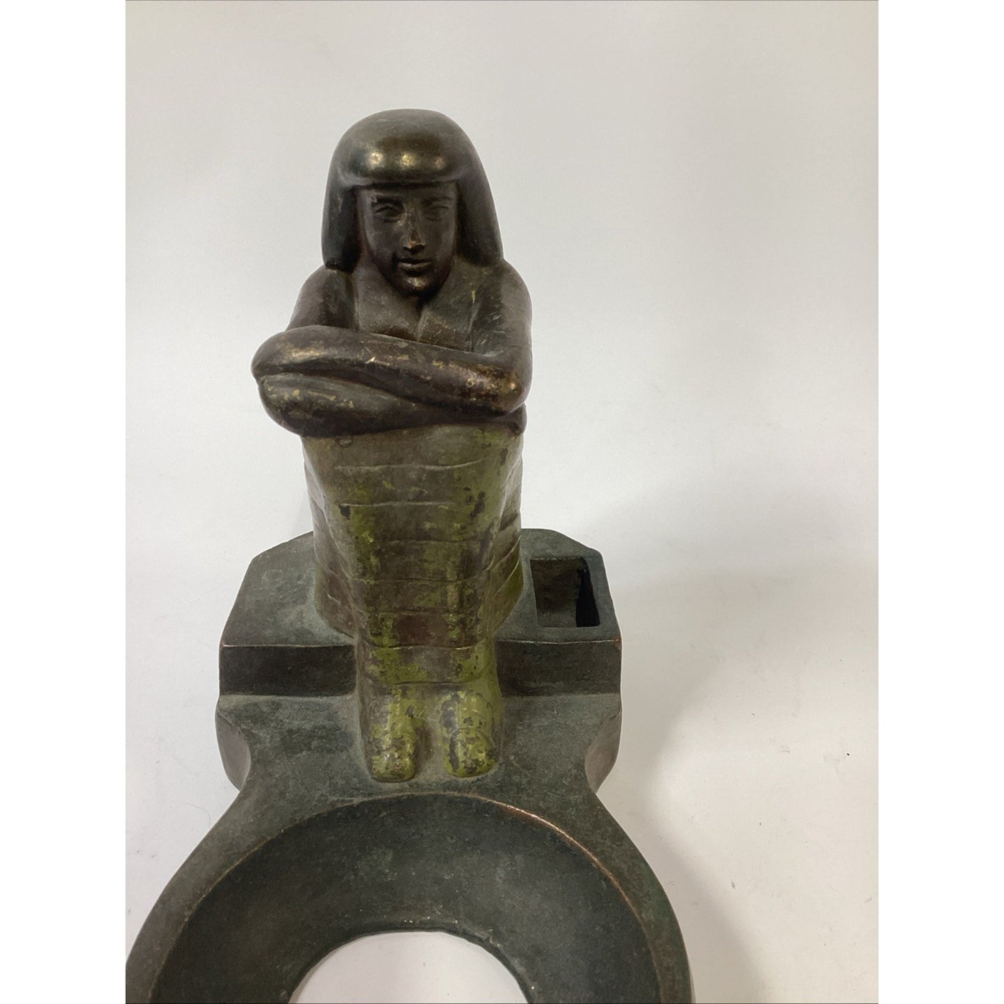 Vintage Metal Egyptian Ashtray Art (Missing Insert)