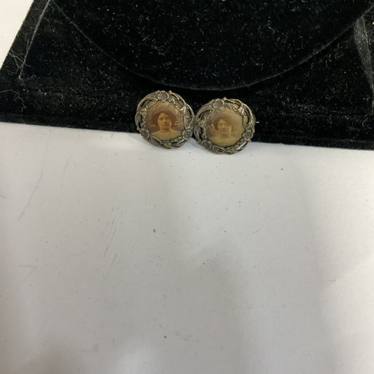 Victorian Double Portrait Photo Brooch Antique Jewelry