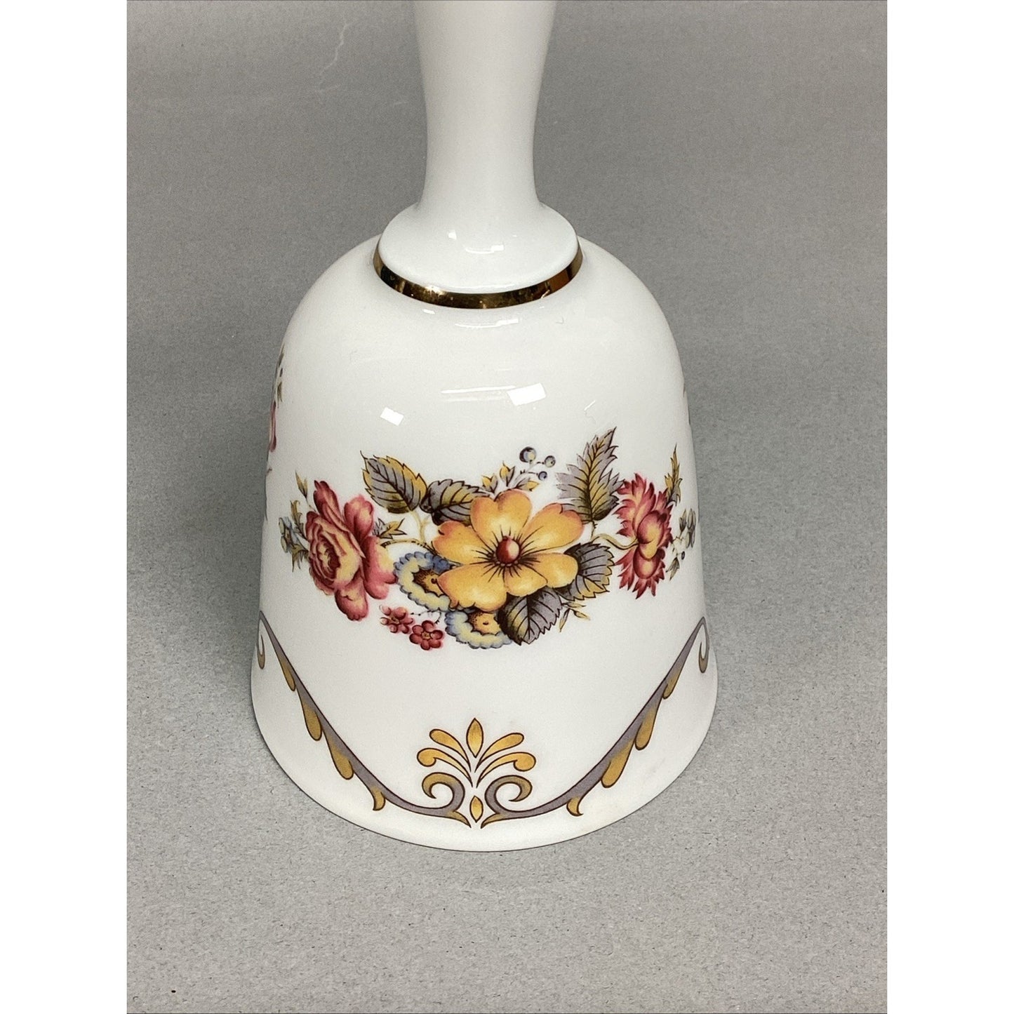 Antique Bareuther Waldsassen Bavaria Germany Porcelain Floral Dinner Bell