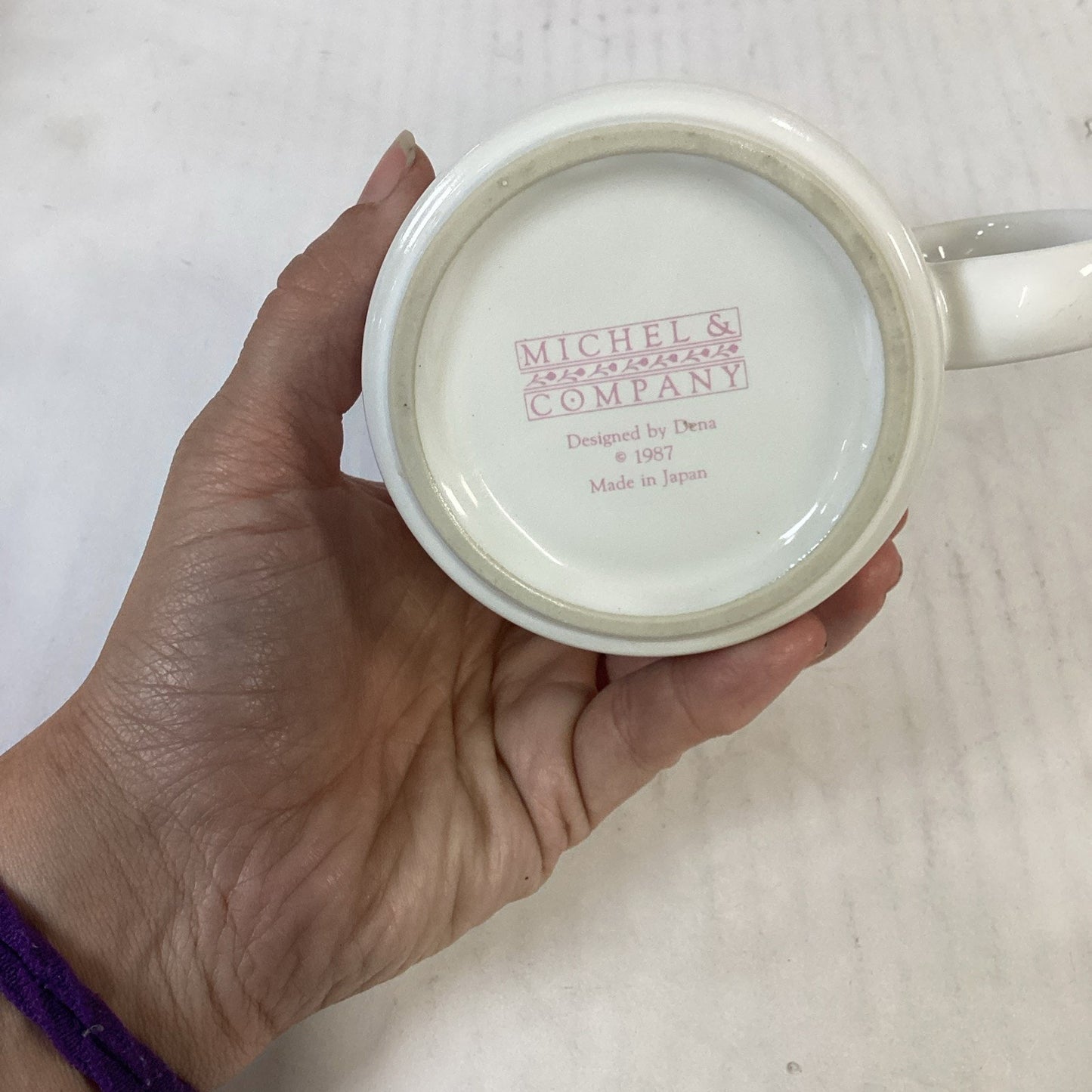 Vintage Michel & Company Floral and Bunny Mug - 1987