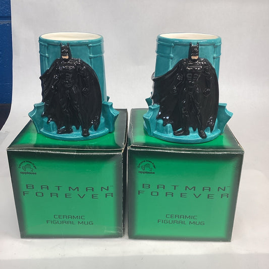 DC COMICS~1995 Applause~Figural Mug Cup~Batman~Batman Forever Set Of 2 - New
