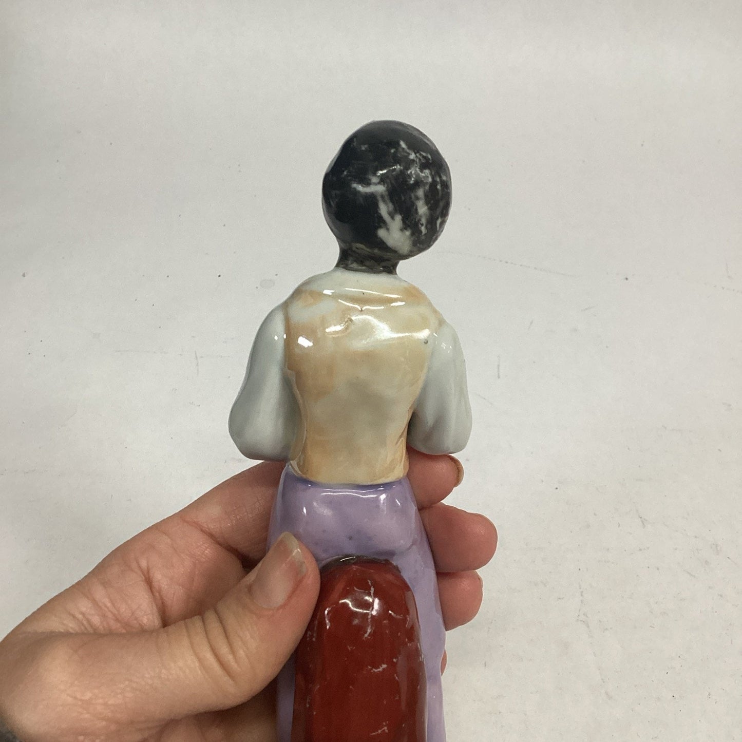 Victorian Era Staffordshire Figurine Of A Man Playing An Accordion