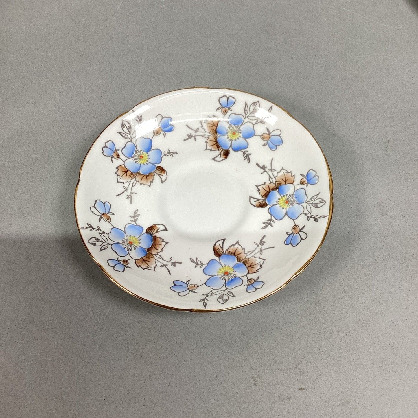 Royal Grafton Fine Bone China Blue Floral Cup/Saucer/Plate - England