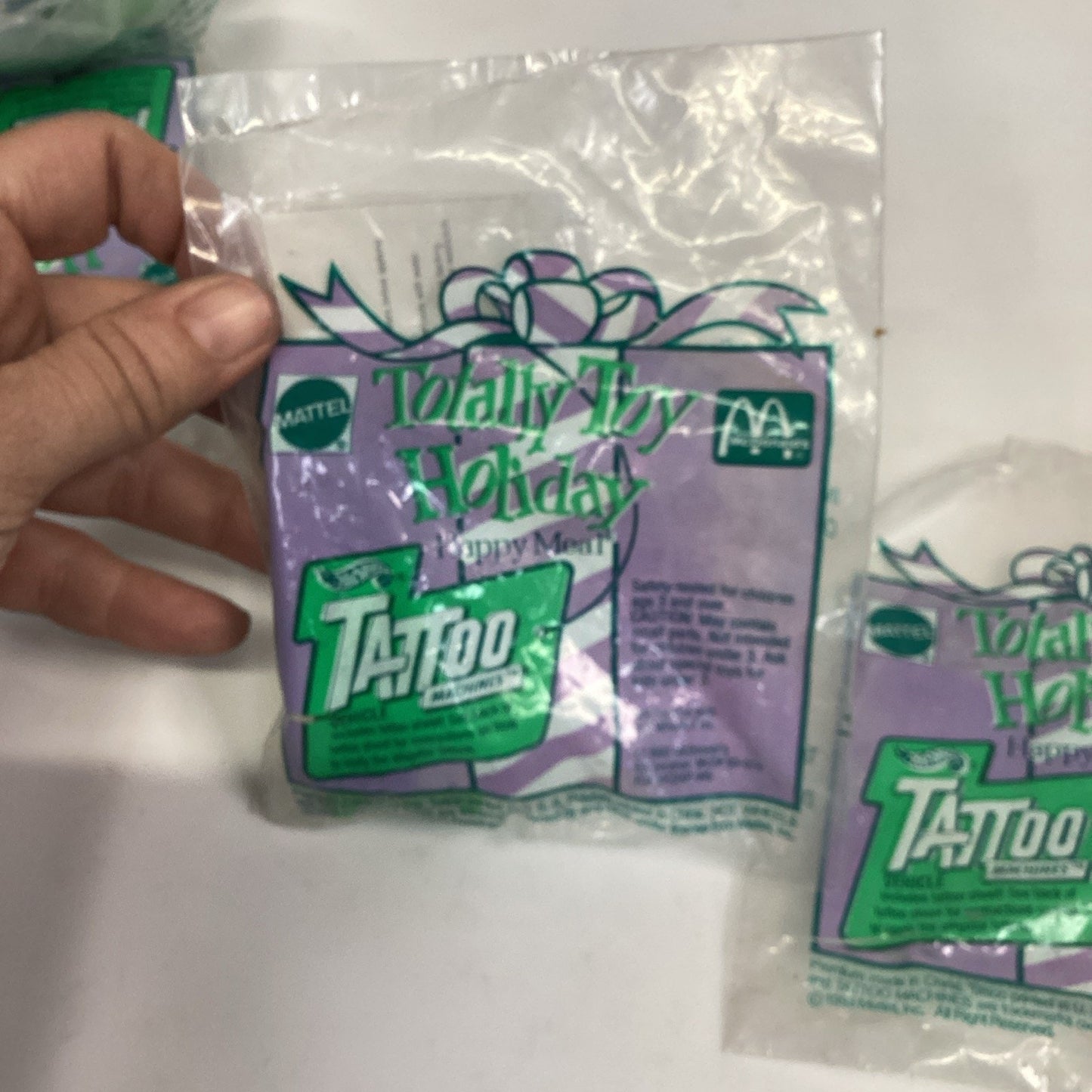 Set Of 6 - 1993 Hot Wheels Totally Toy Holiday Tattoo Machines - McDonald’s