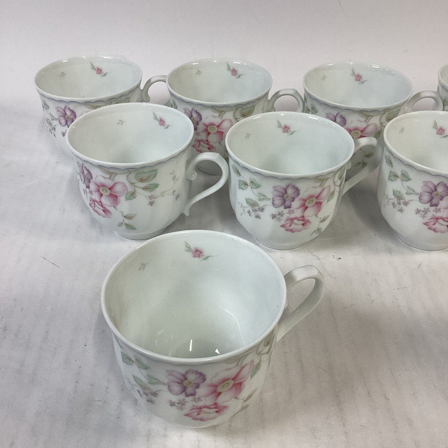 Lot Of 10 Mikasa L9711 Renee Tea Cups, Creamer And Sugar