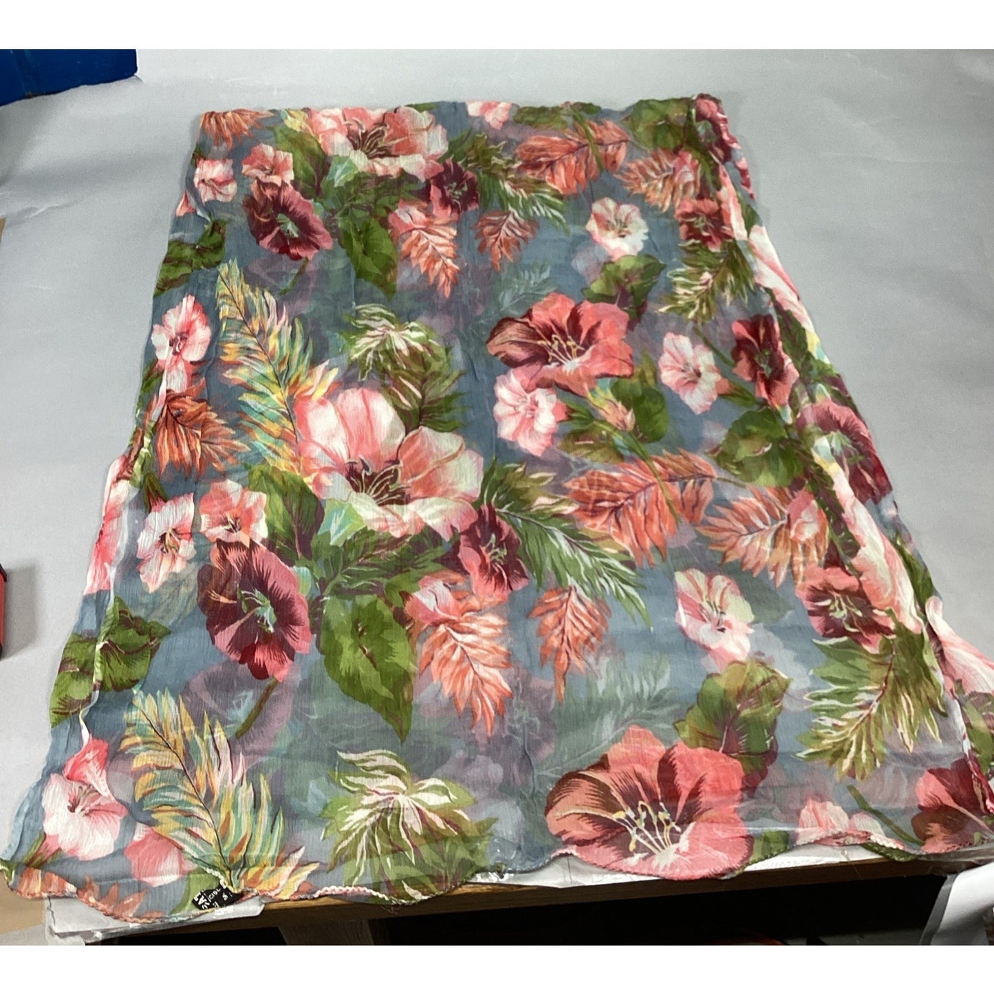 All That Glitters Sheer Vibrant Floral Scarf - Made In India - 60x25”