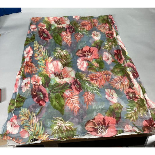 All That Glitters Sheer Vibrant Floral Scarf - Made In India - 60x25”