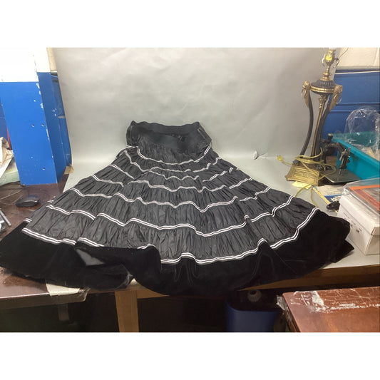 Jeanette Kastennerger 3 Layer Women’s Skirt -Black W/ White/Black Sequin Stripes