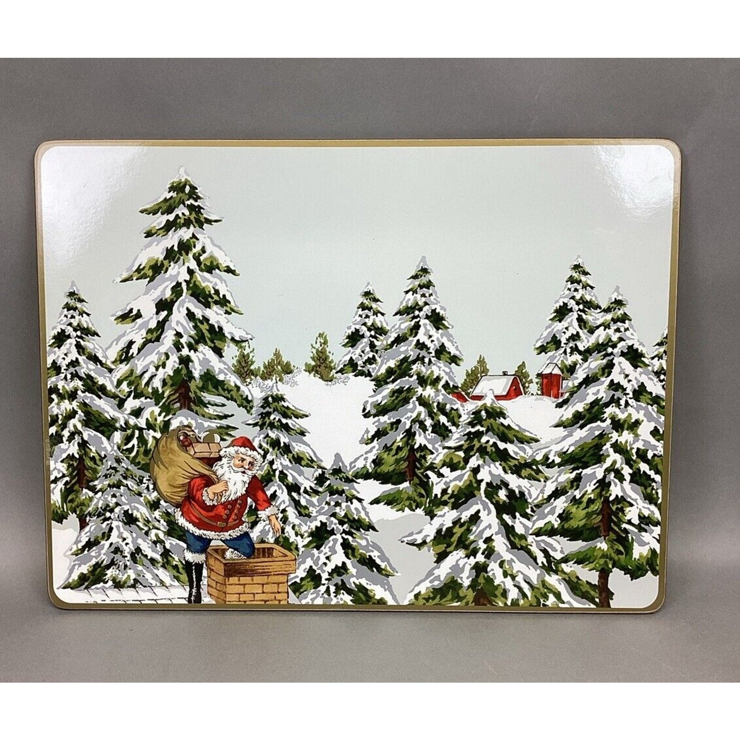 Williams Sonoma Santa Claus Down The Chimney Cutting Board - 16x12”