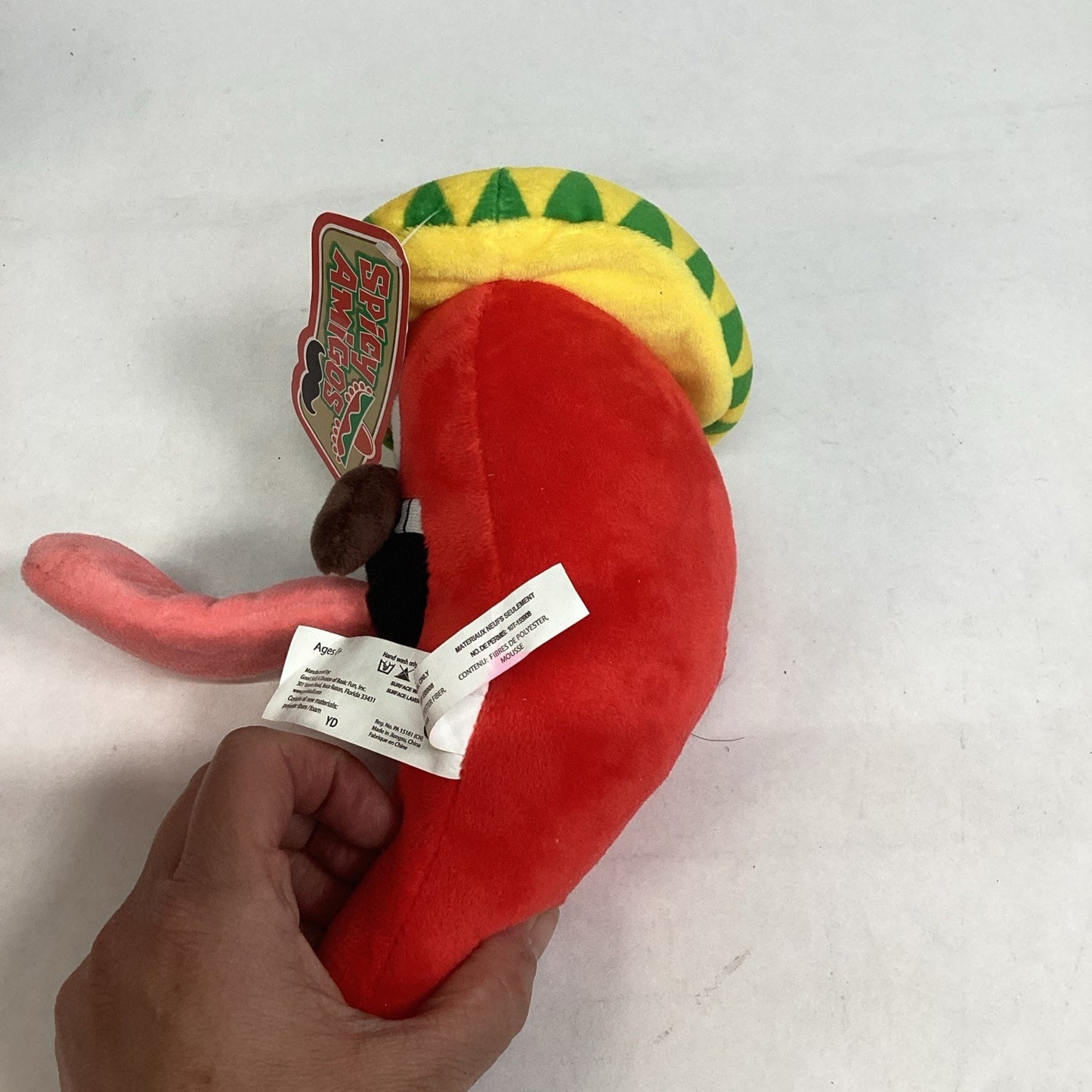 8" Spicy Amigos Hot Sauce Bottle Mustache Plush Muy Caliente Tongue Good Stuff