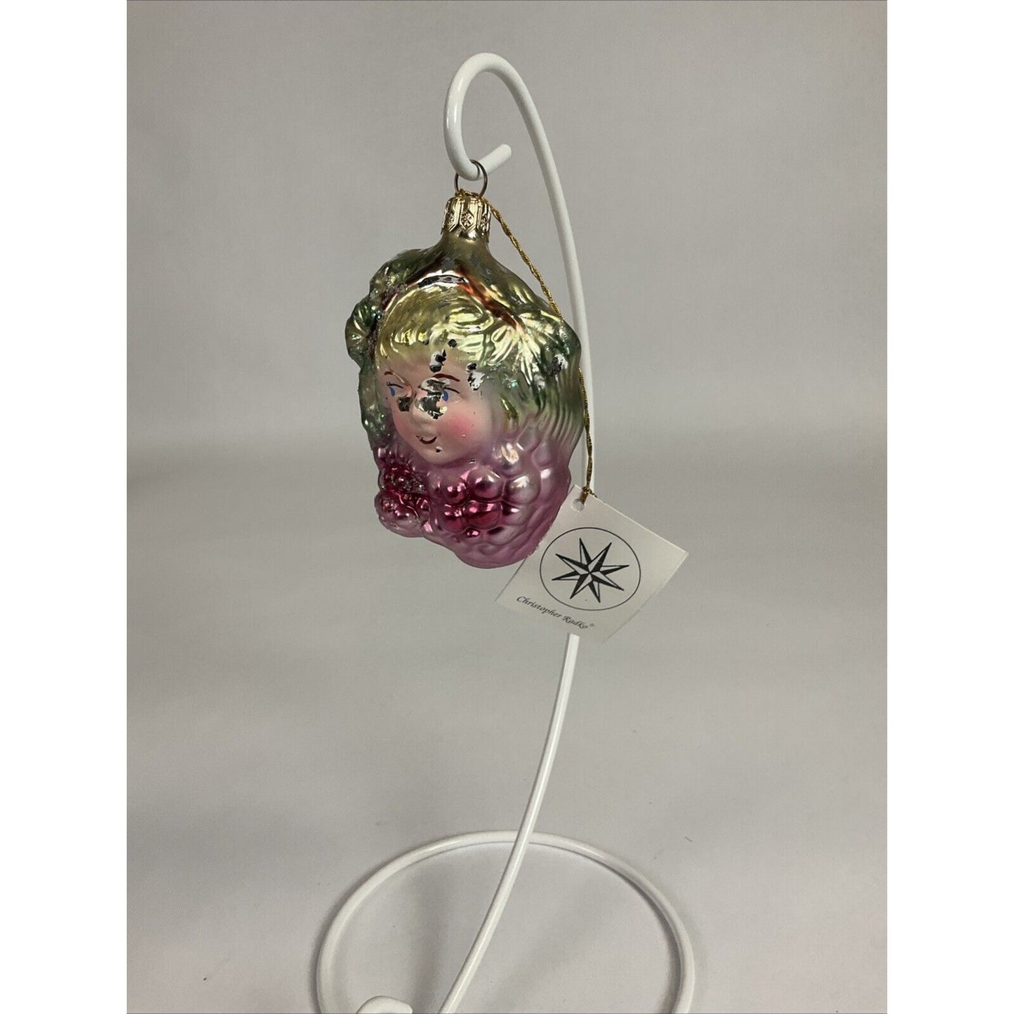 Christopher Radko Bordeaux Girl With Grapes Christmas Ornament