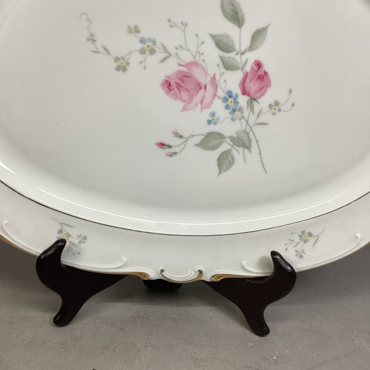 Set Of 2 Heinrich & Co. Selb Pink Floral Serving Platters - Bavaria Germany