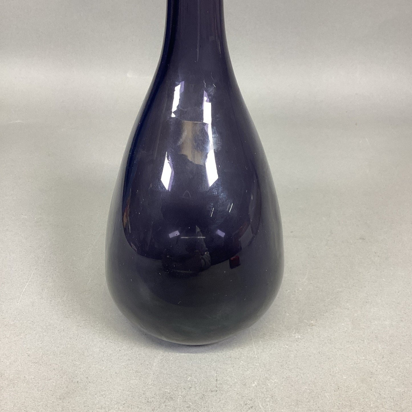Vintage Hand Blown Purple Glass Bud Vase - 9”H