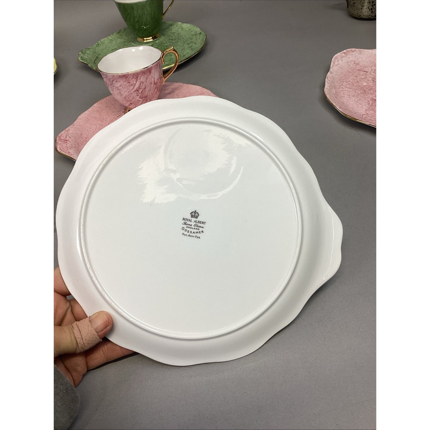 11 Pc Royal Albert Gossamer England Cups, Saucer Snack, Luncheon Plates