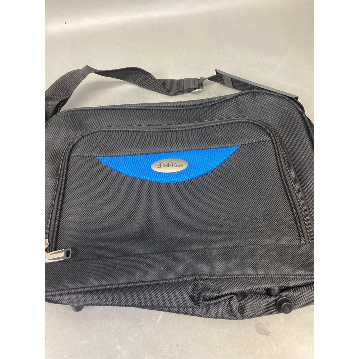 Bella Russo Travel Bag 2 Compartments - Black & Blue - 16" x 11"