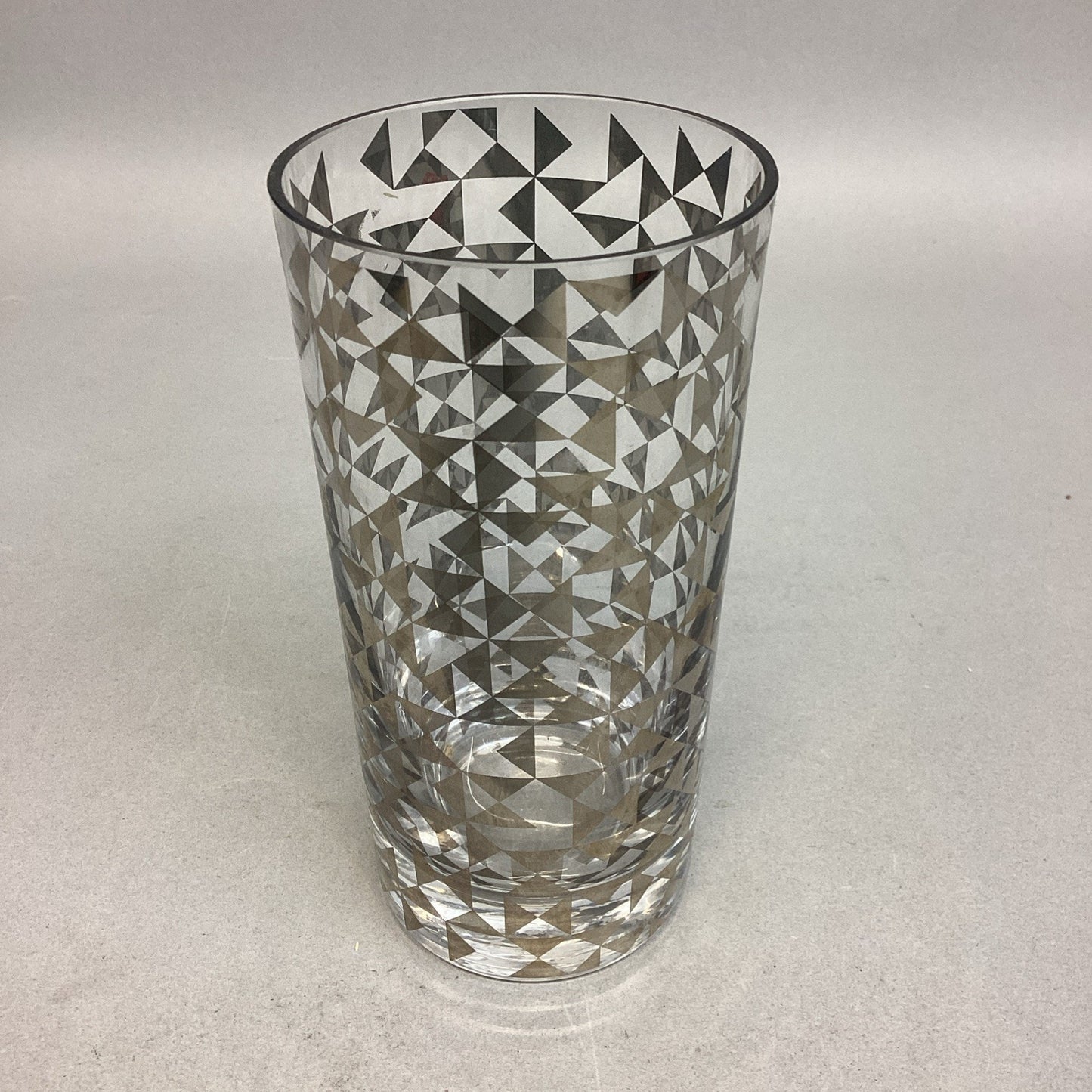 Dwell Studio Signed Glass Tumbler Or Vase - 6”H - Made In Poland