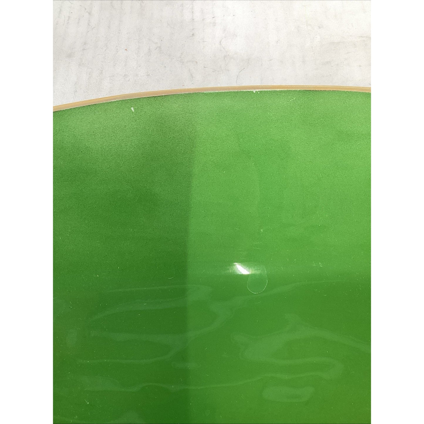 VTG MCM Green Glass Gondola Bowl Large Canoe Centerpiece W/ Gold Trim - 26.5”L