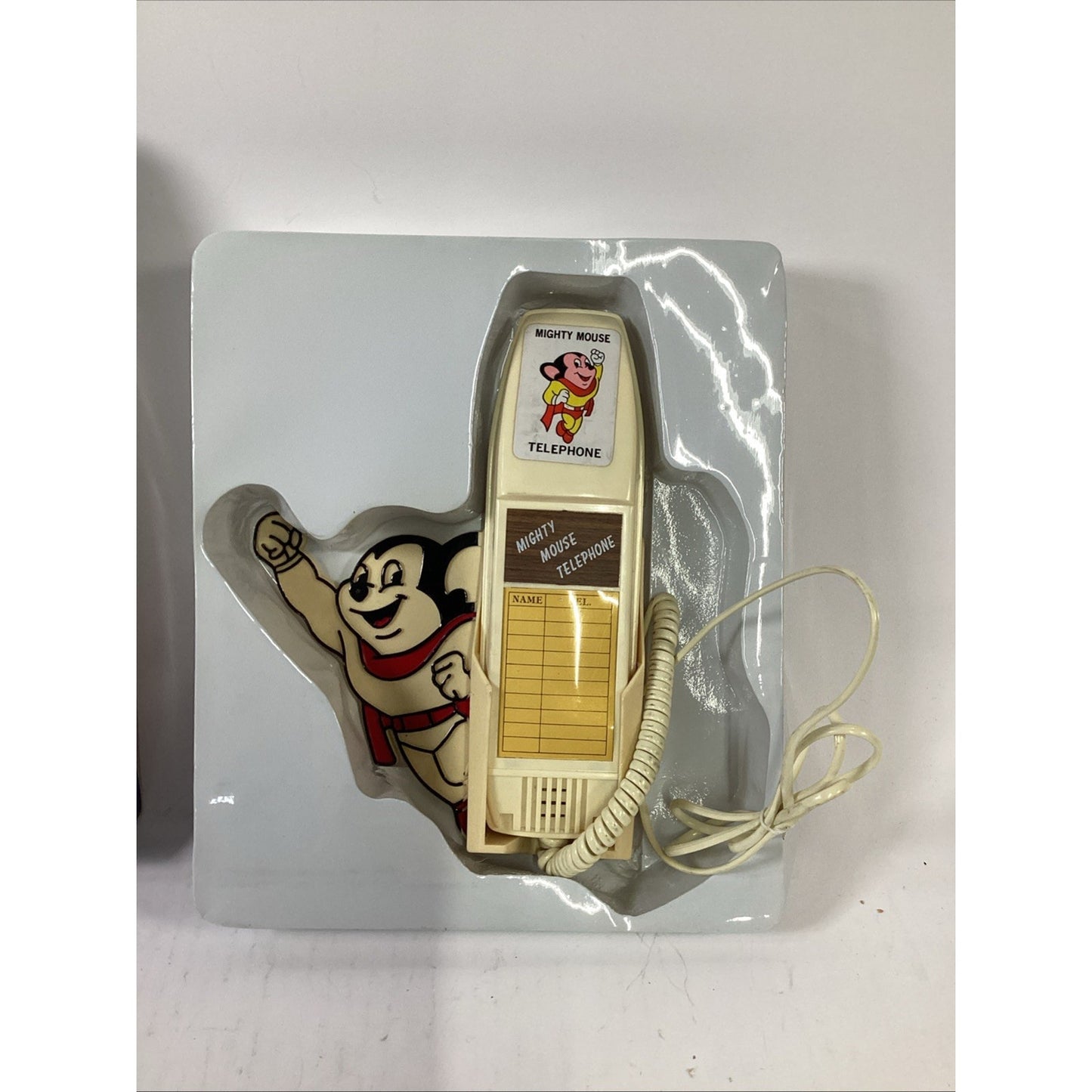 Vintage Rare 1983 Mighty Mouse Telephone - NOS - Open Box