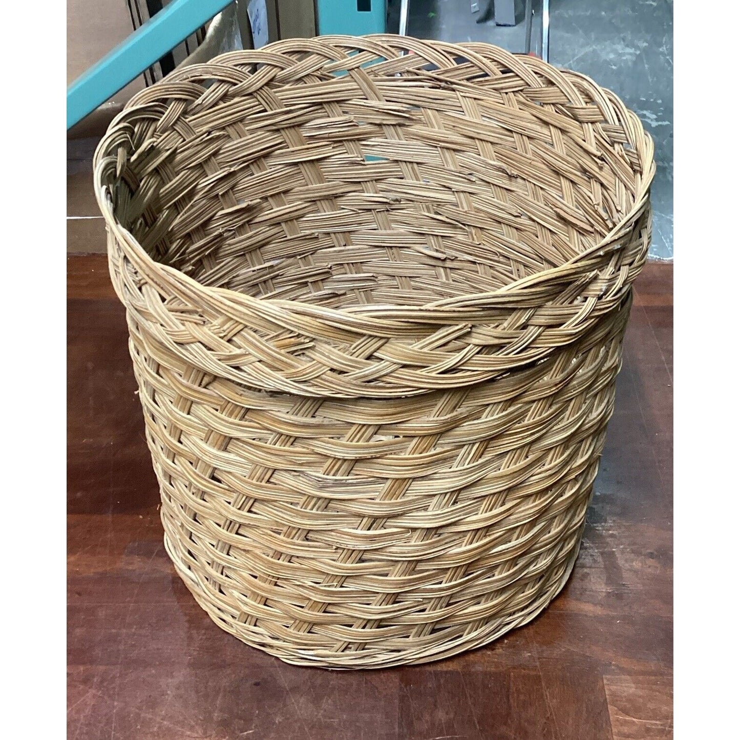 Wicker Rattan Hand Woven Laundry Basket Waste Basket - 13.5"Hx13.5"D