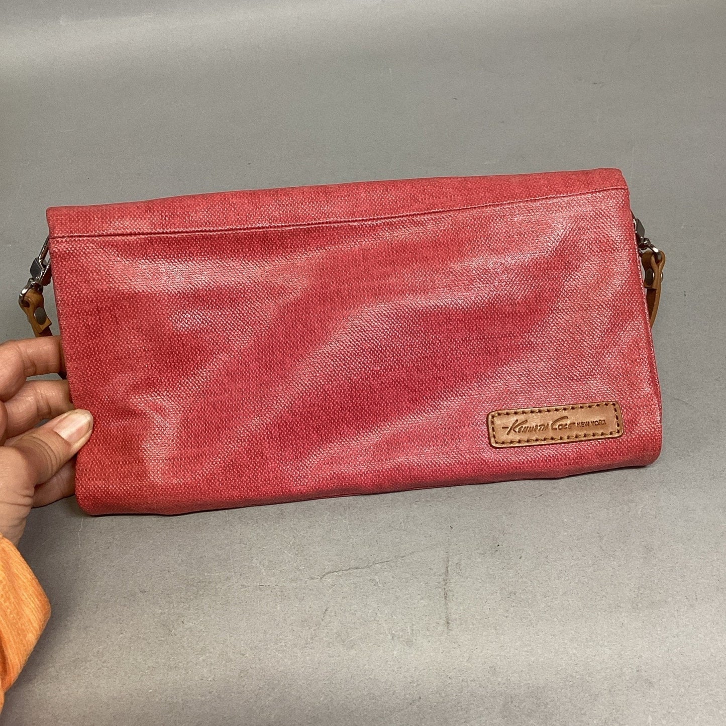 Kenneth Cole Genuine Leather Coral Purse Wristlet Clutch