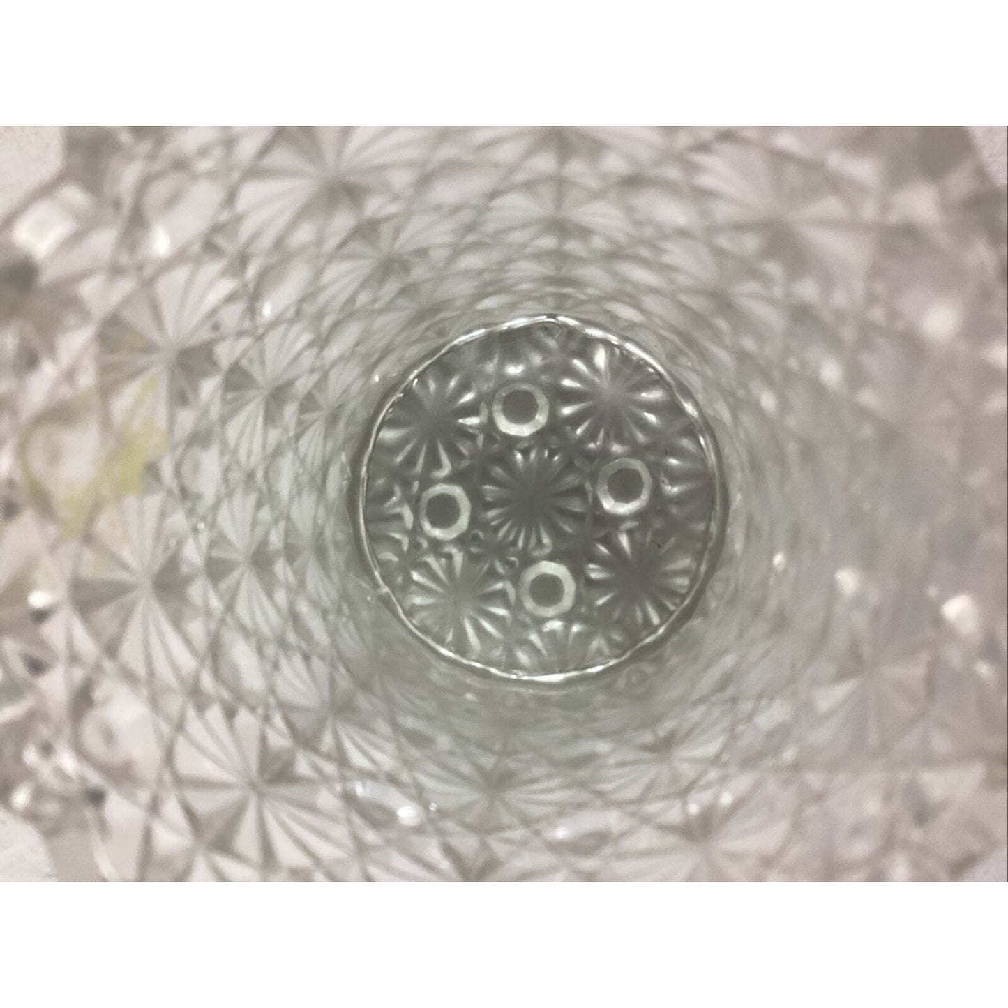 2 Vintage Glass Tumblers - Diamond Design & Daisies With Button Design
