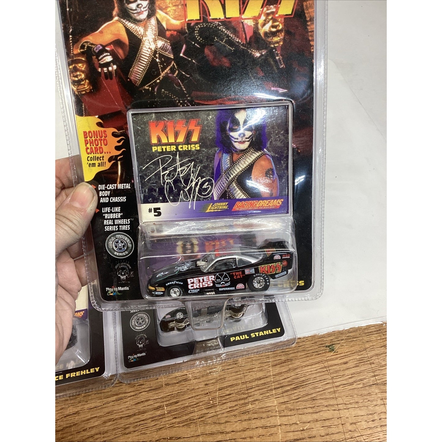 Set Of 4 Vintage 1997 NOS KISS DRAGSTERS - Peter Criss, Gene Simmons, Ace & Paul