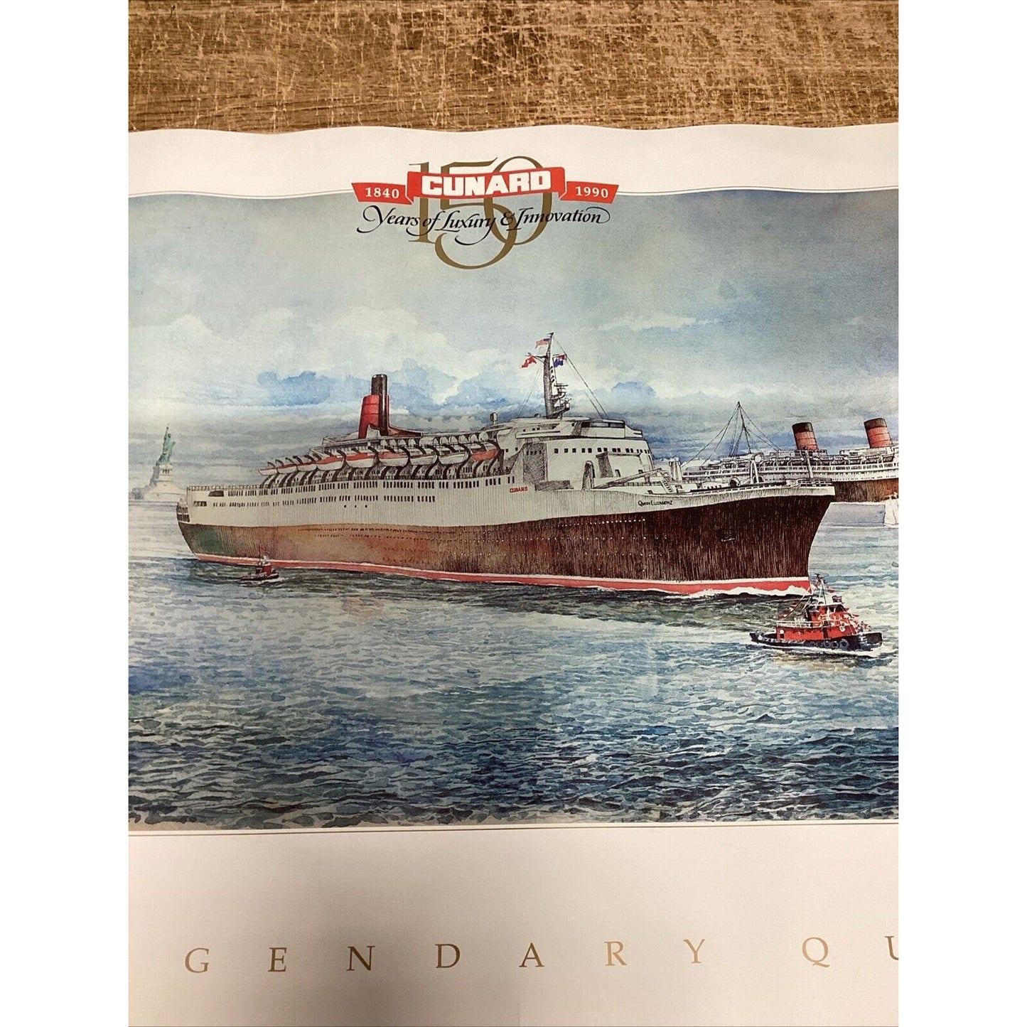 The Legendary Queens - Cunard Queen Mary, QE & QE2 Poster - 29 3/4”x20”