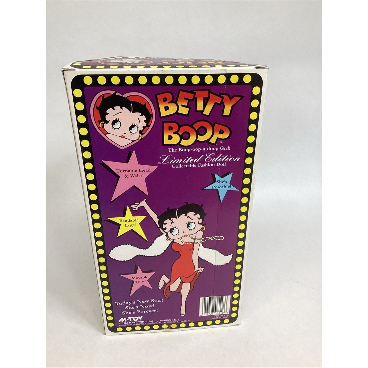 Vintage Betty Boop 1986 Limited Edition Doll W/ Stand - New