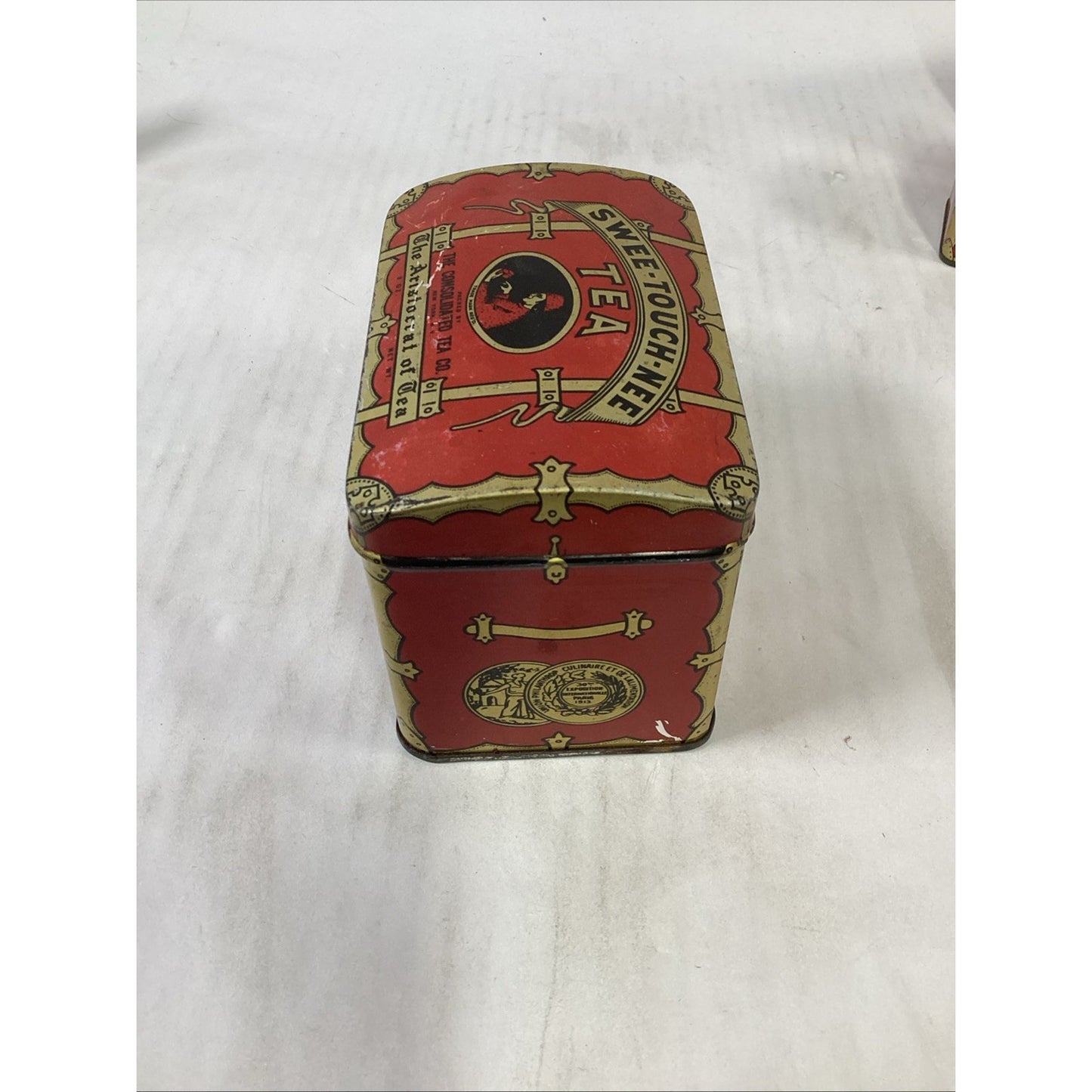 3 Vintage SWEE-TOUCH-NEE TREASURE CHEST TEA TINS - Nesting Tins