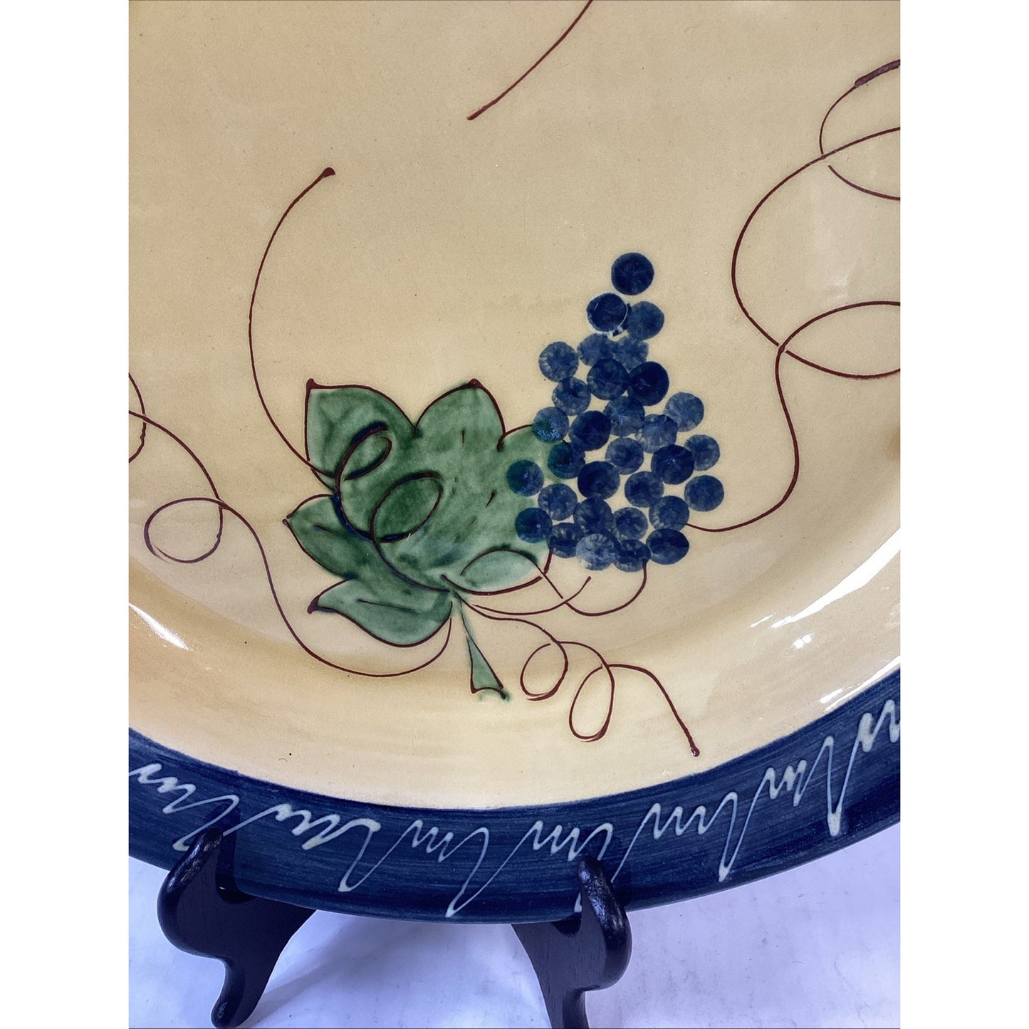 Vintage French Grapevine Dinner Platter - 16”D