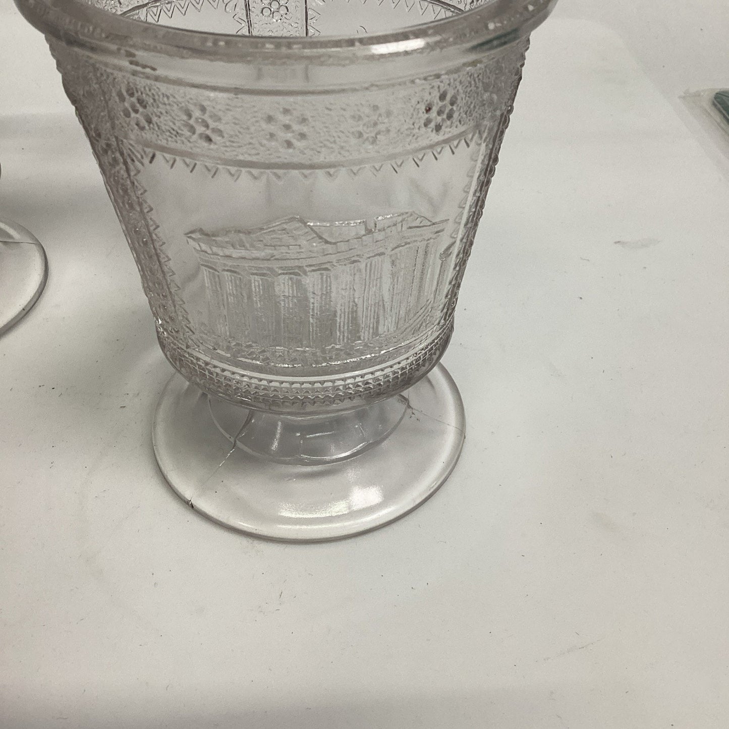 Antique 1880’s EAPG ADAMS & CO EGYPTIAN SPHINX PATTERN GLASS SPOONER