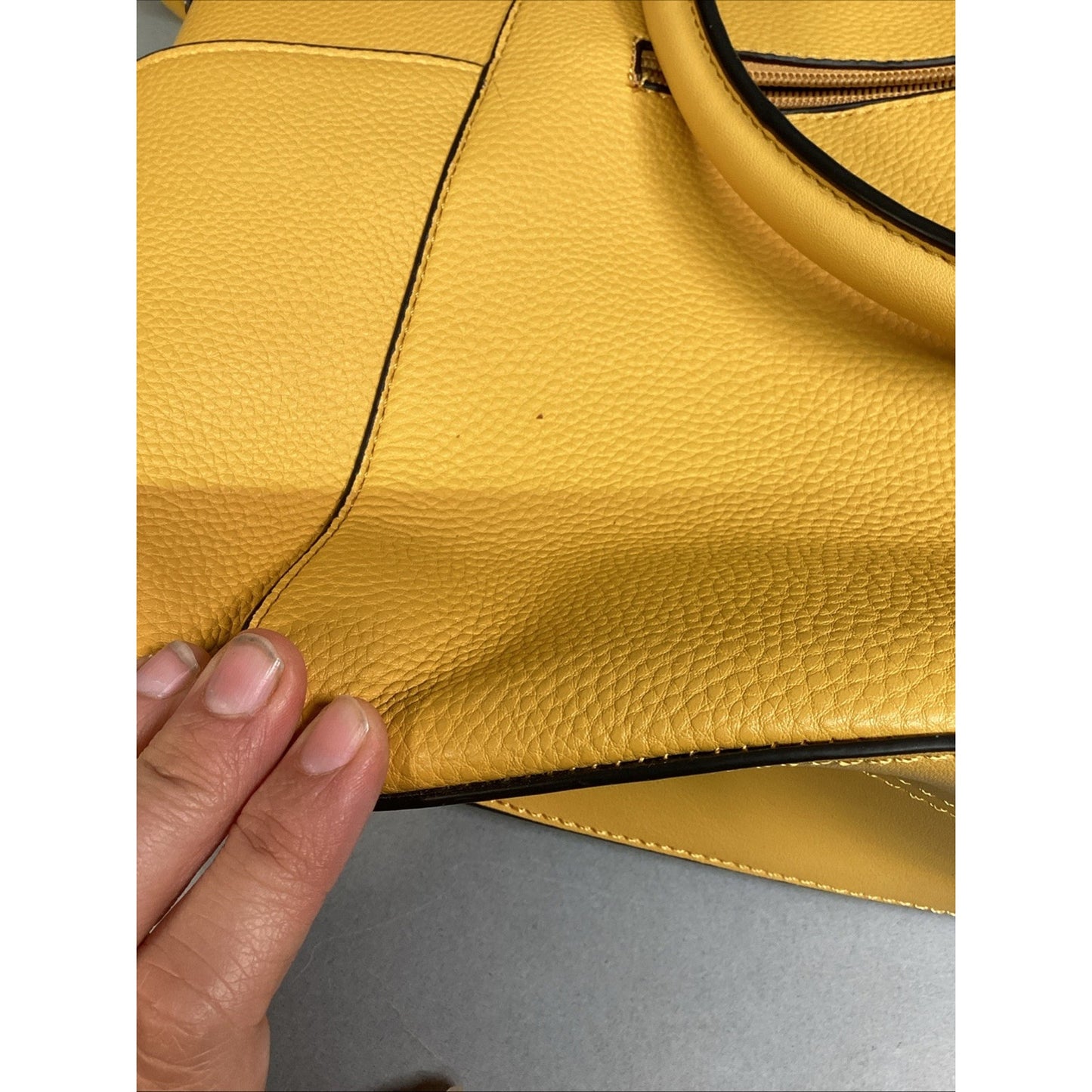 Mia K. Collection Yellow Faux Leather Purse Shoulder Bag