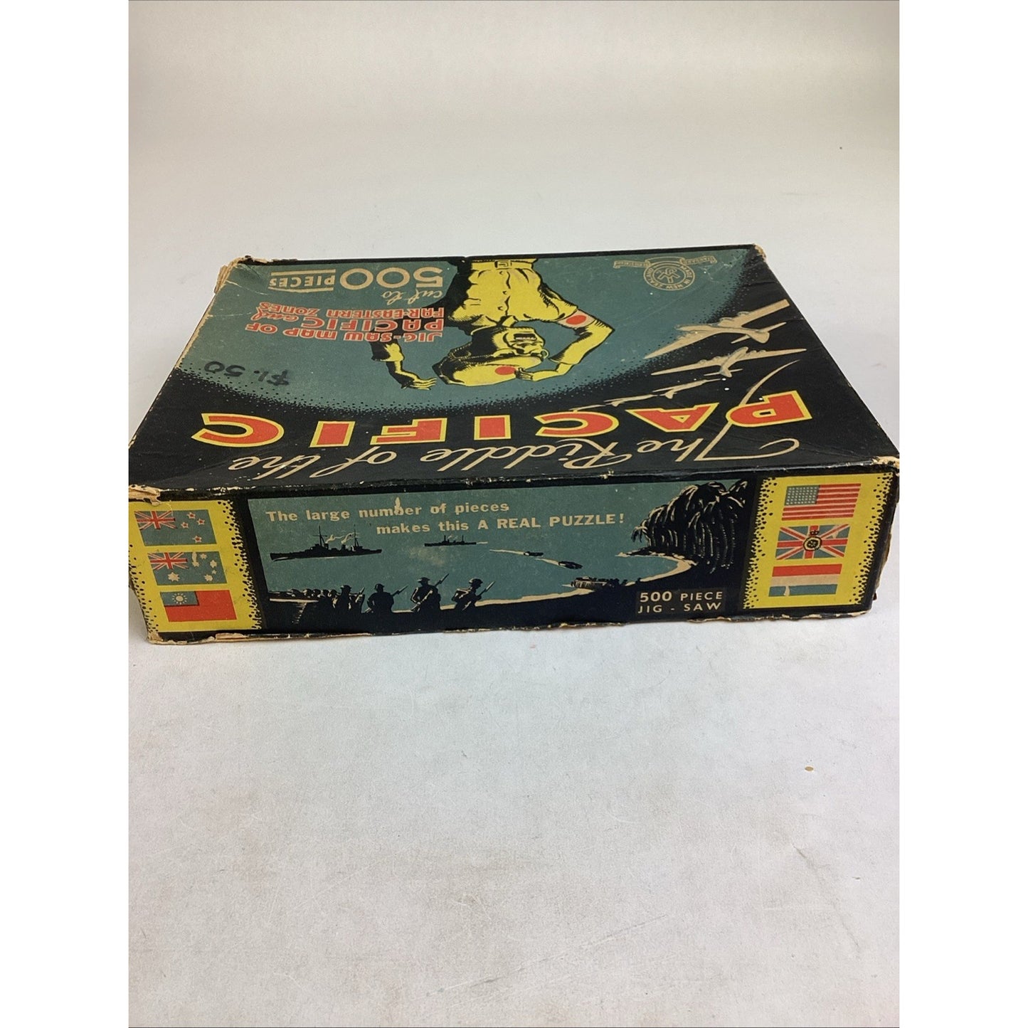 The Riddle Of The Pacific Jig-Saw Puzzle W/ Large Scale War Map - 1944