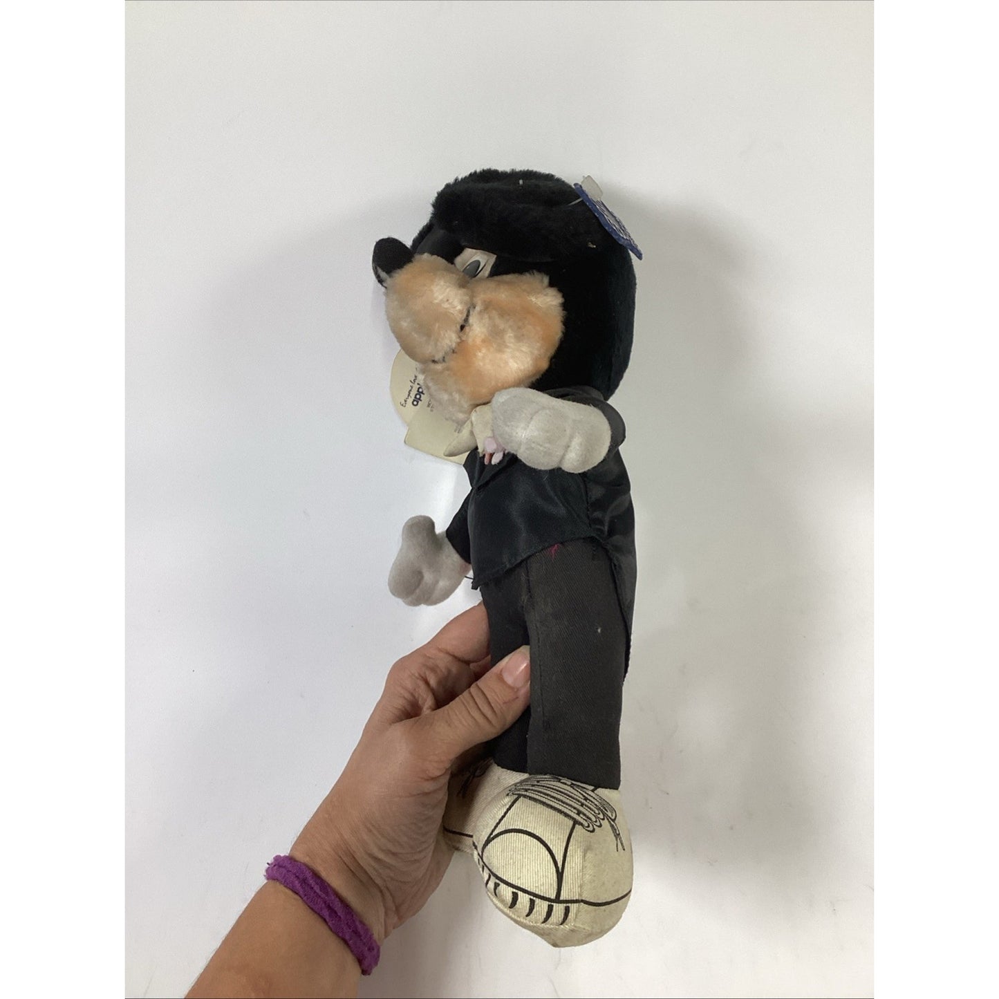 Disney 10” Mickey Mouse Tagged 60th Anniversary Black Tuxedo Plush Applause NOS