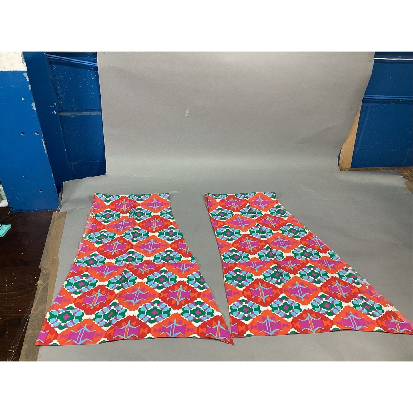 Set Of 2 Vibrant Multicolored Scarves - 47x17”