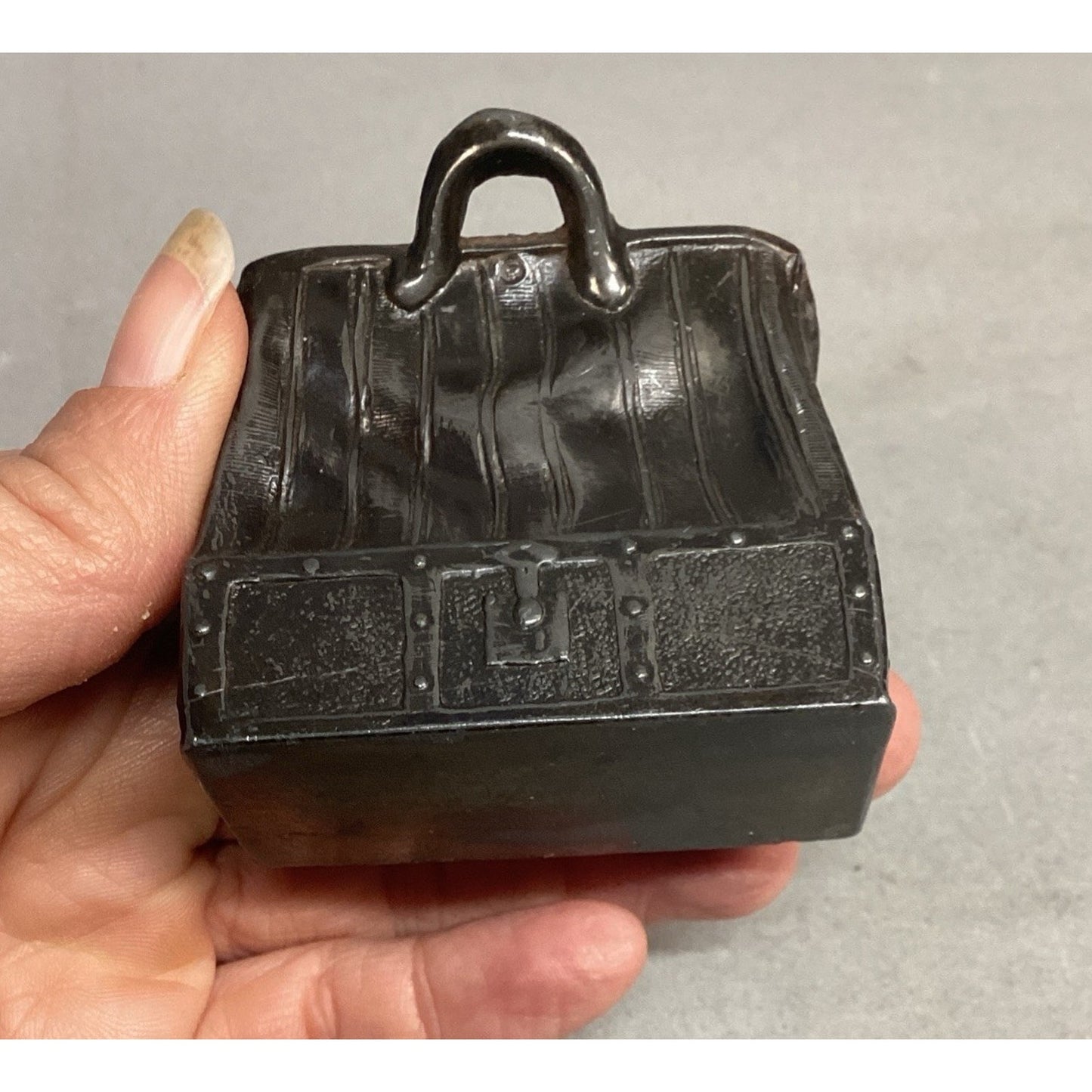 Antique Metal Business Card Holder Handbag Purse Satchel