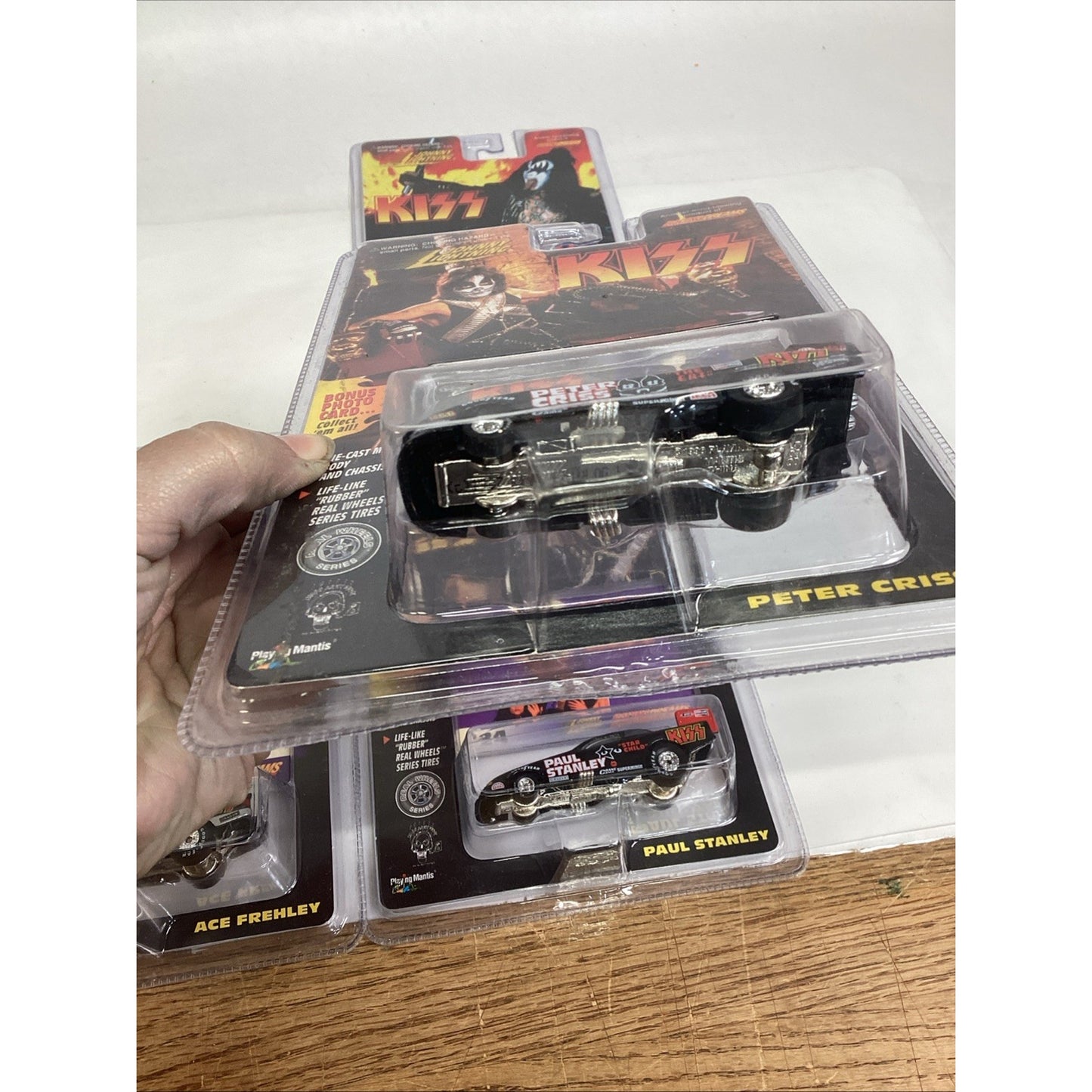 Set Of 4 Vintage 1997 NOS KISS DRAGSTERS - Peter Criss, Gene Simmons, Ace & Paul